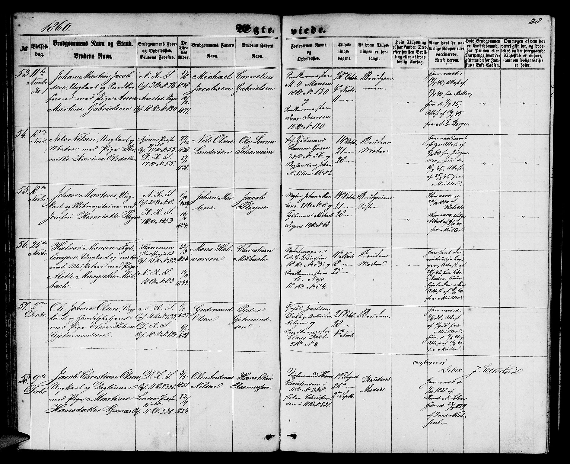 Domkirken sokneprestembete, AV/SAB-A-74801/H/Hab/L0030: Parish register (copy) no. D 2, 1857-1876, p. 38