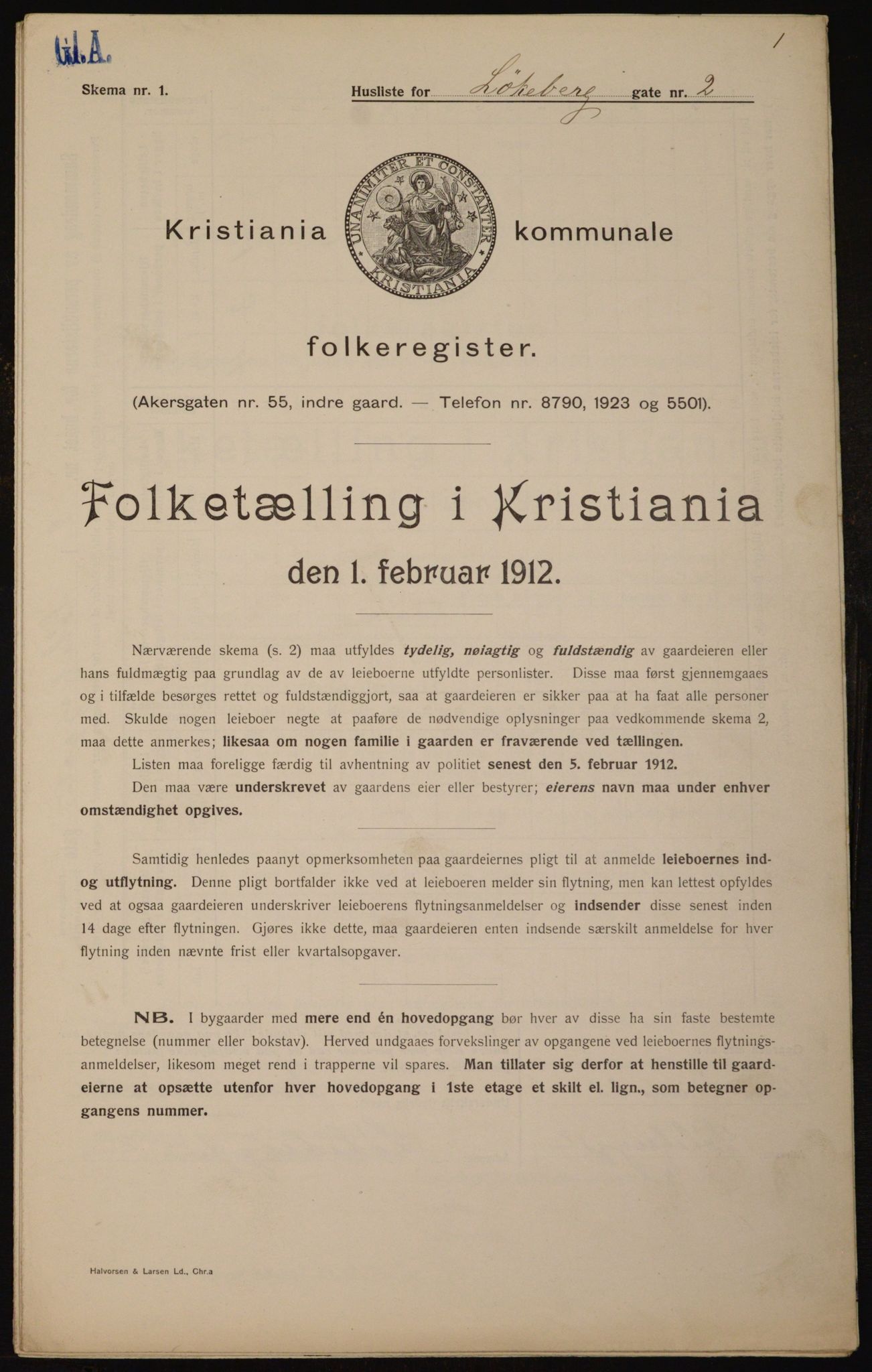 OBA, Municipal Census 1912 for Kristiania, 1912, p. 58932