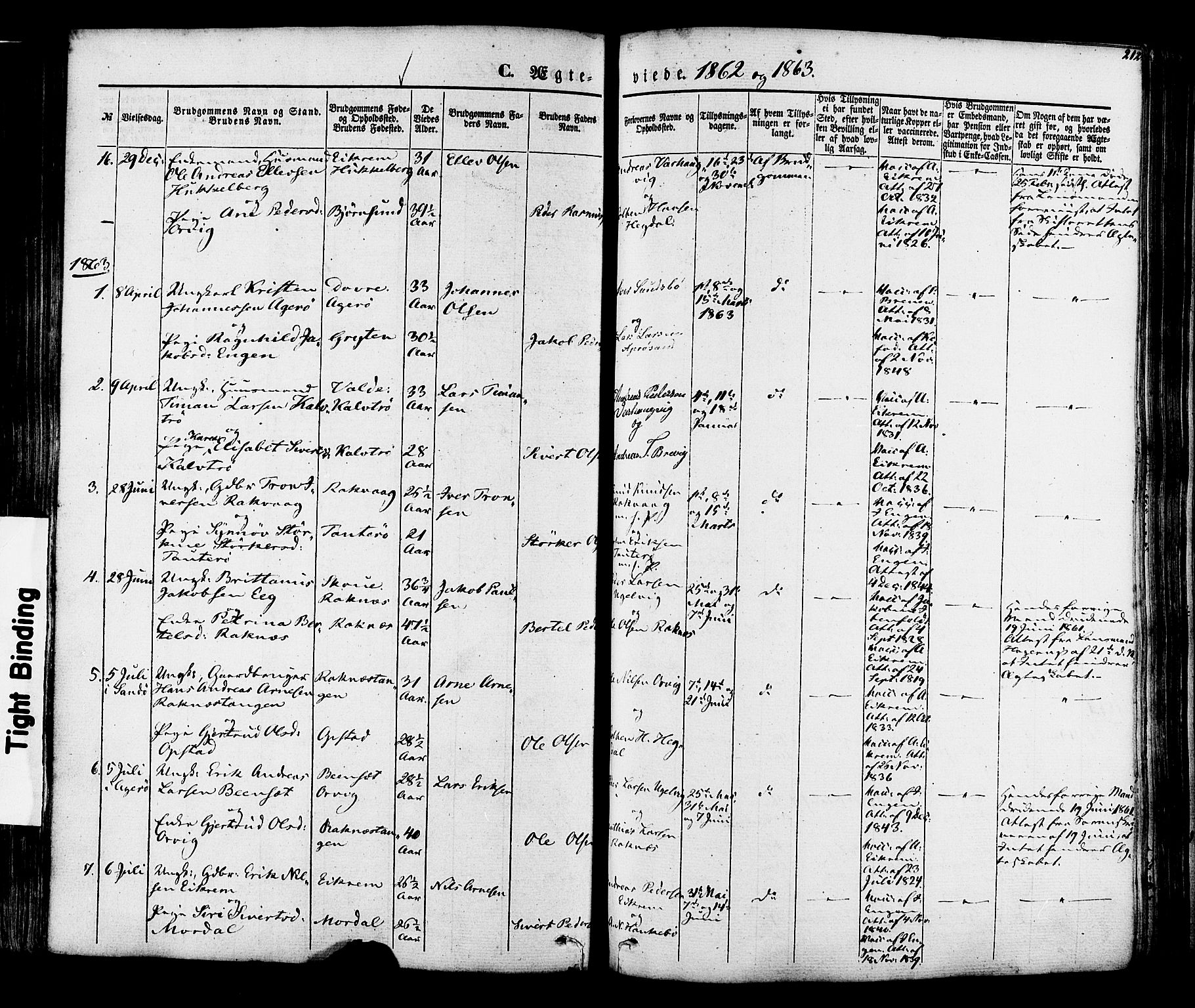 Ministerialprotokoller, klokkerbøker og fødselsregistre - Møre og Romsdal, SAT/A-1454/560/L0719: Parish register (official) no. 560A03, 1845-1872, p. 212