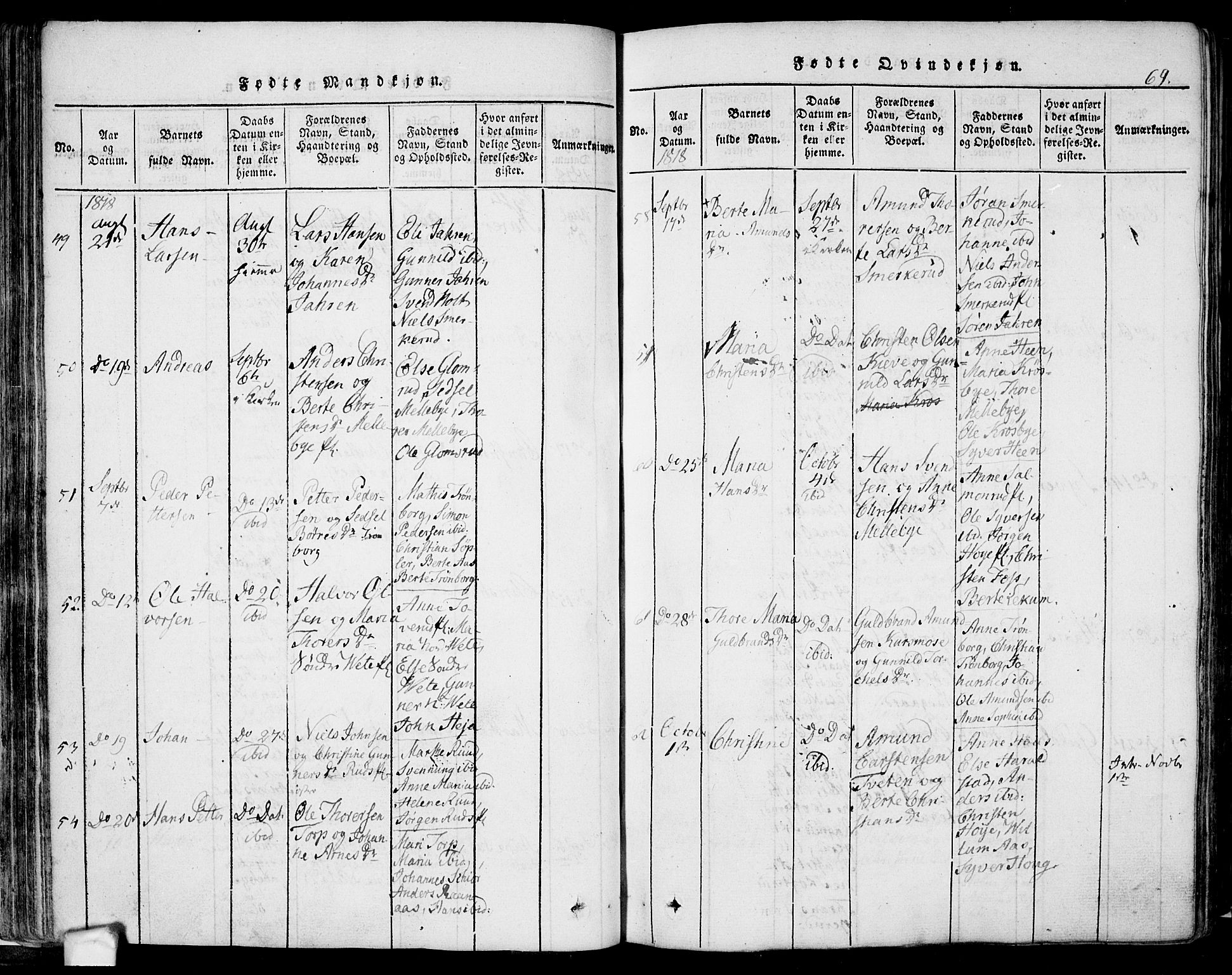 Eidsberg prestekontor Kirkebøker, AV/SAO-A-10905/F/Fa/L0007: Parish register (official) no. I 7, 1814-1832, p. 69