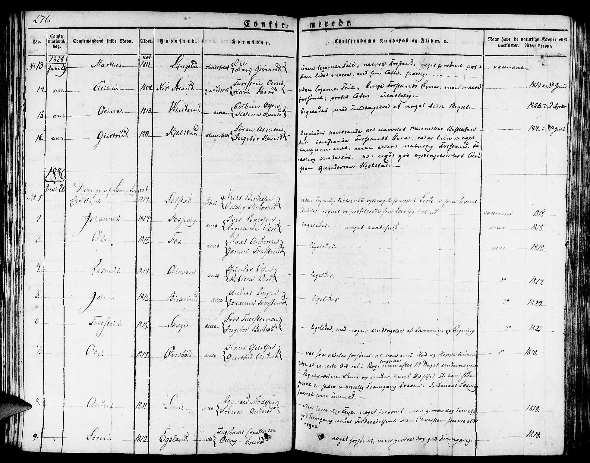 Gaular sokneprestembete, AV/SAB-A-80001/H/Haa: Parish register (official) no. A 3, 1821-1840, p. 270