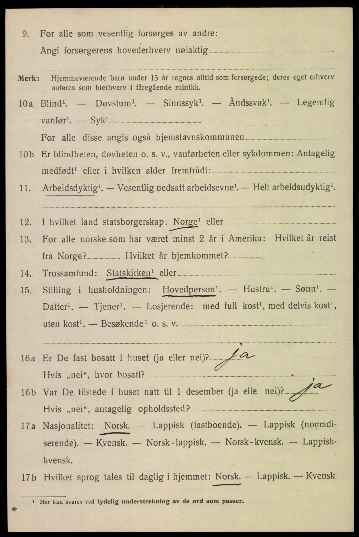 SAT, 1920 census for Mosjøen, 1920, p. 2113