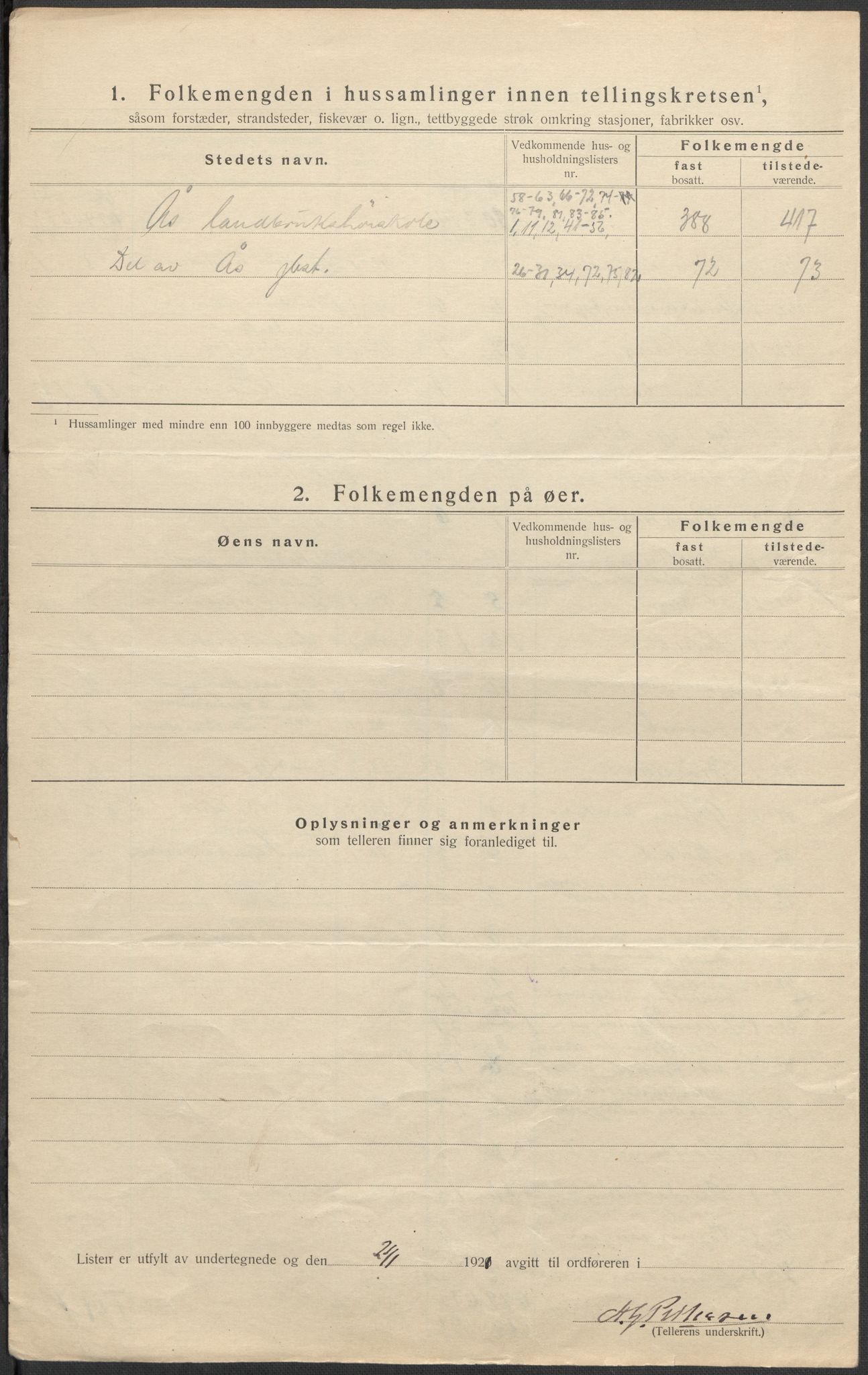 SAO, 1920 census for Ås, 1920, p. 11