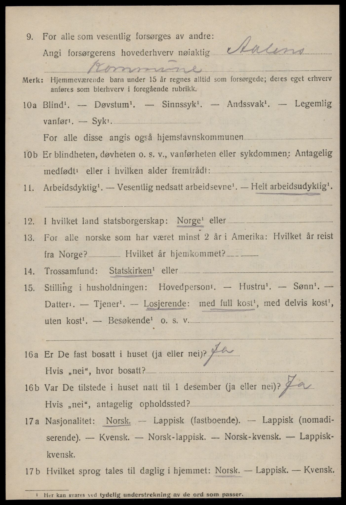 SAT, 1920 census for Ålen, 1920, p. 3593