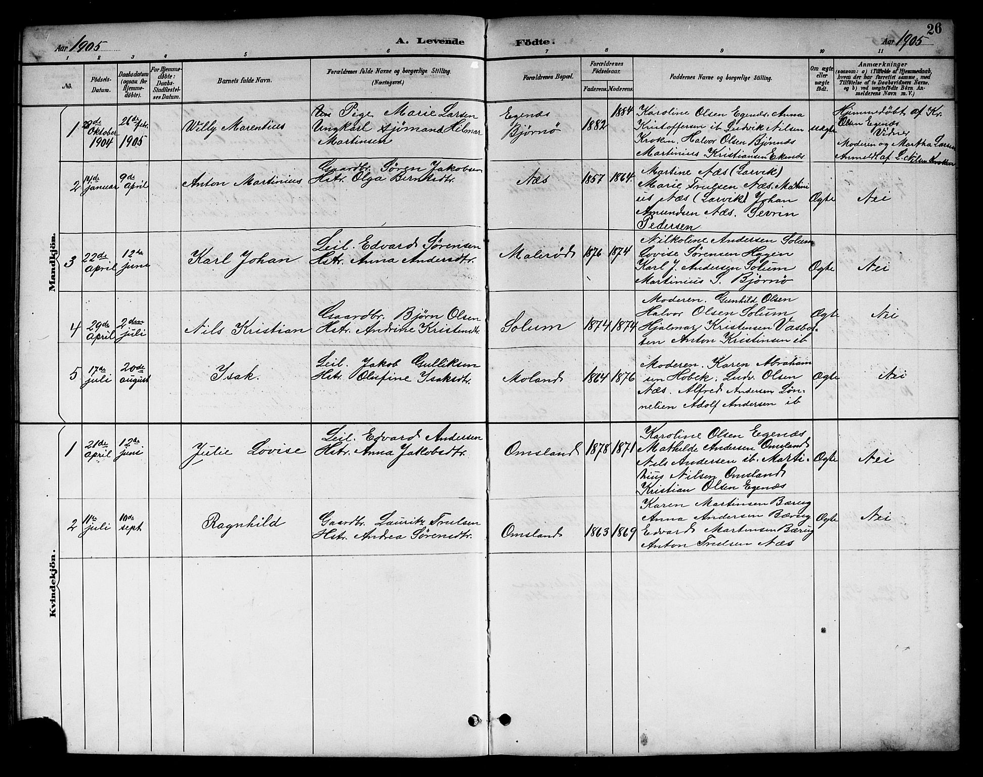 Brunlanes kirkebøker, SAKO/A-342/G/Gc/L0002: Parish register (copy) no. III 2, 1891-1922, p. 26