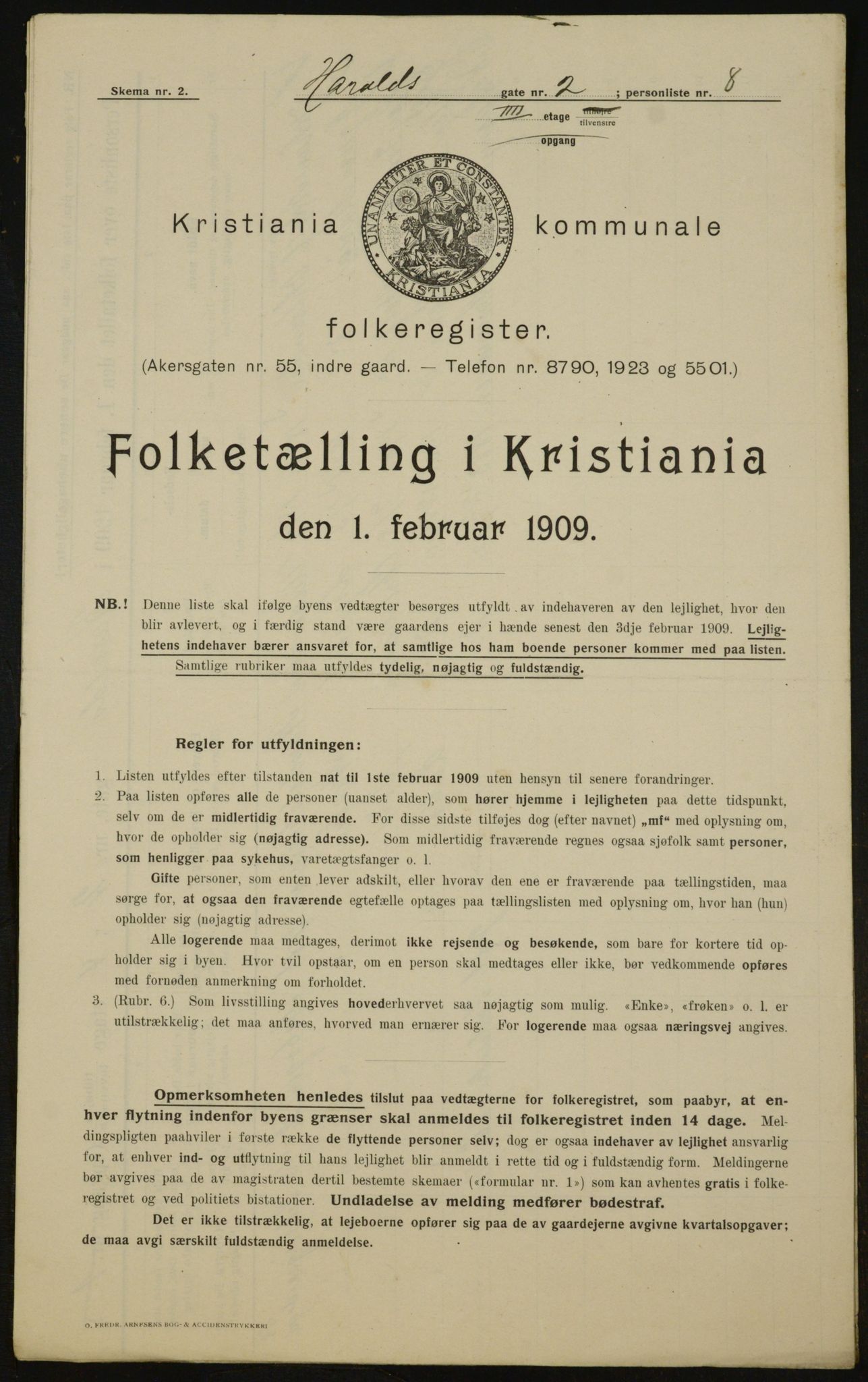 OBA, Municipal Census 1909 for Kristiania, 1909, p. 117225