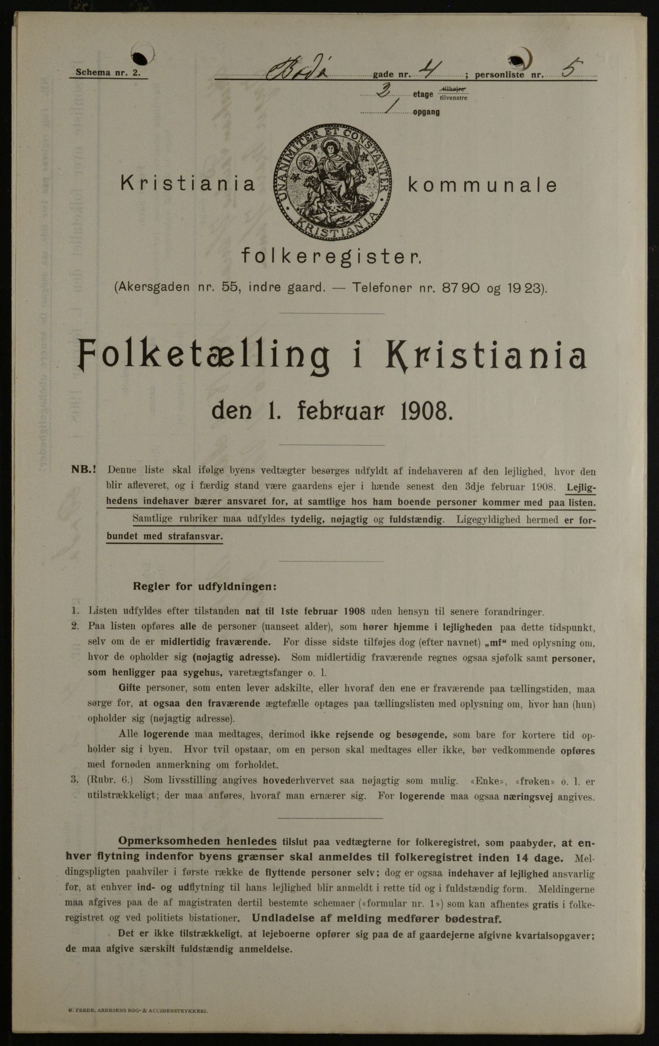 OBA, Municipal Census 1908 for Kristiania, 1908, p. 6548