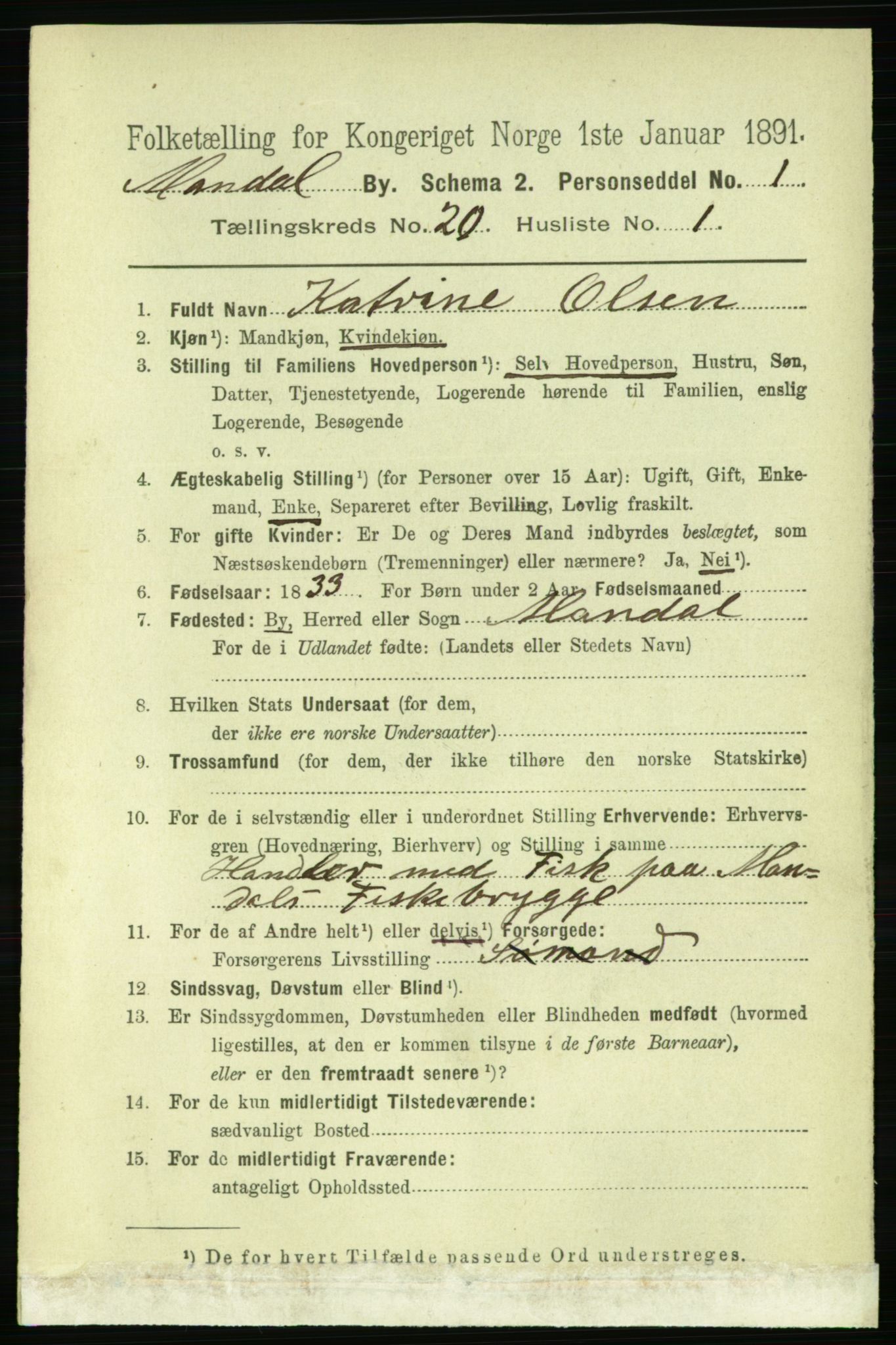 RA, 1891 census for 1002 Mandal, 1891, p. 3945