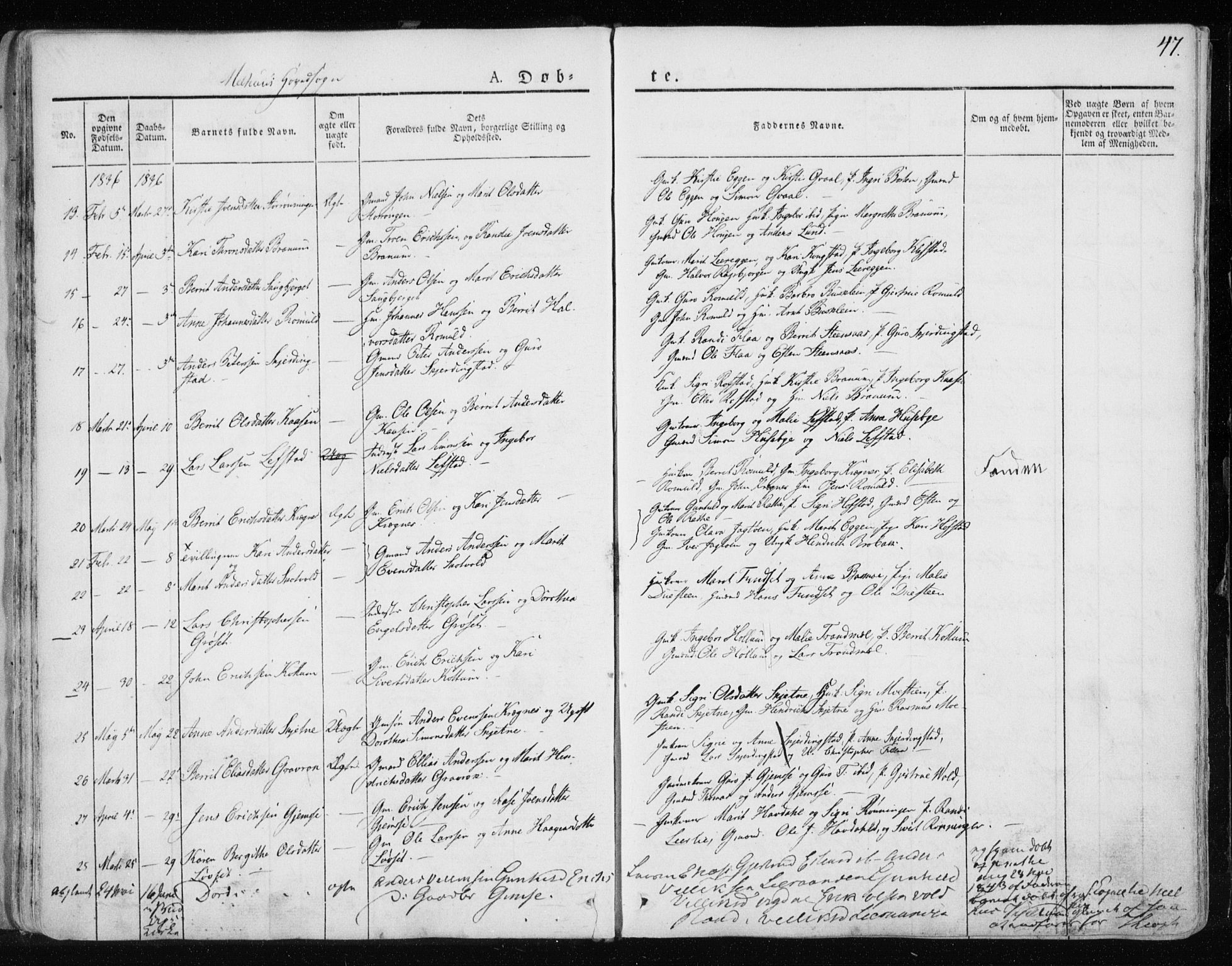 Ministerialprotokoller, klokkerbøker og fødselsregistre - Sør-Trøndelag, SAT/A-1456/691/L1069: Parish register (official) no. 691A04, 1826-1841, p. 47