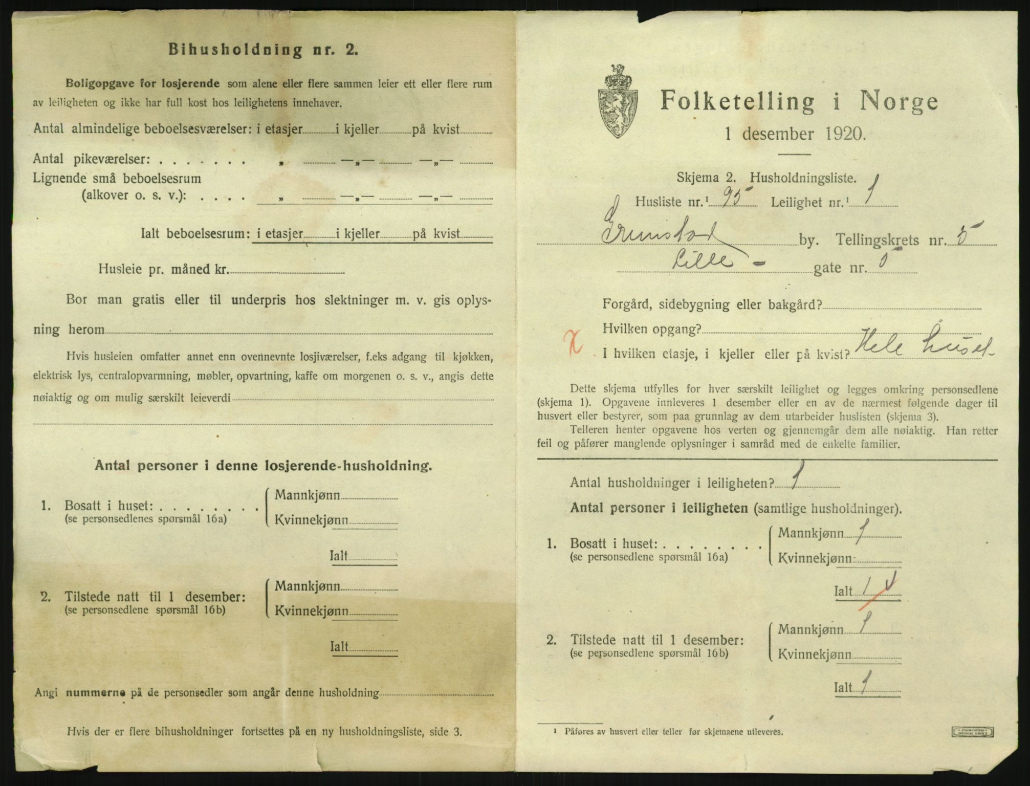 SAK, 1920 census for Grimstad, 1920, p. 2329