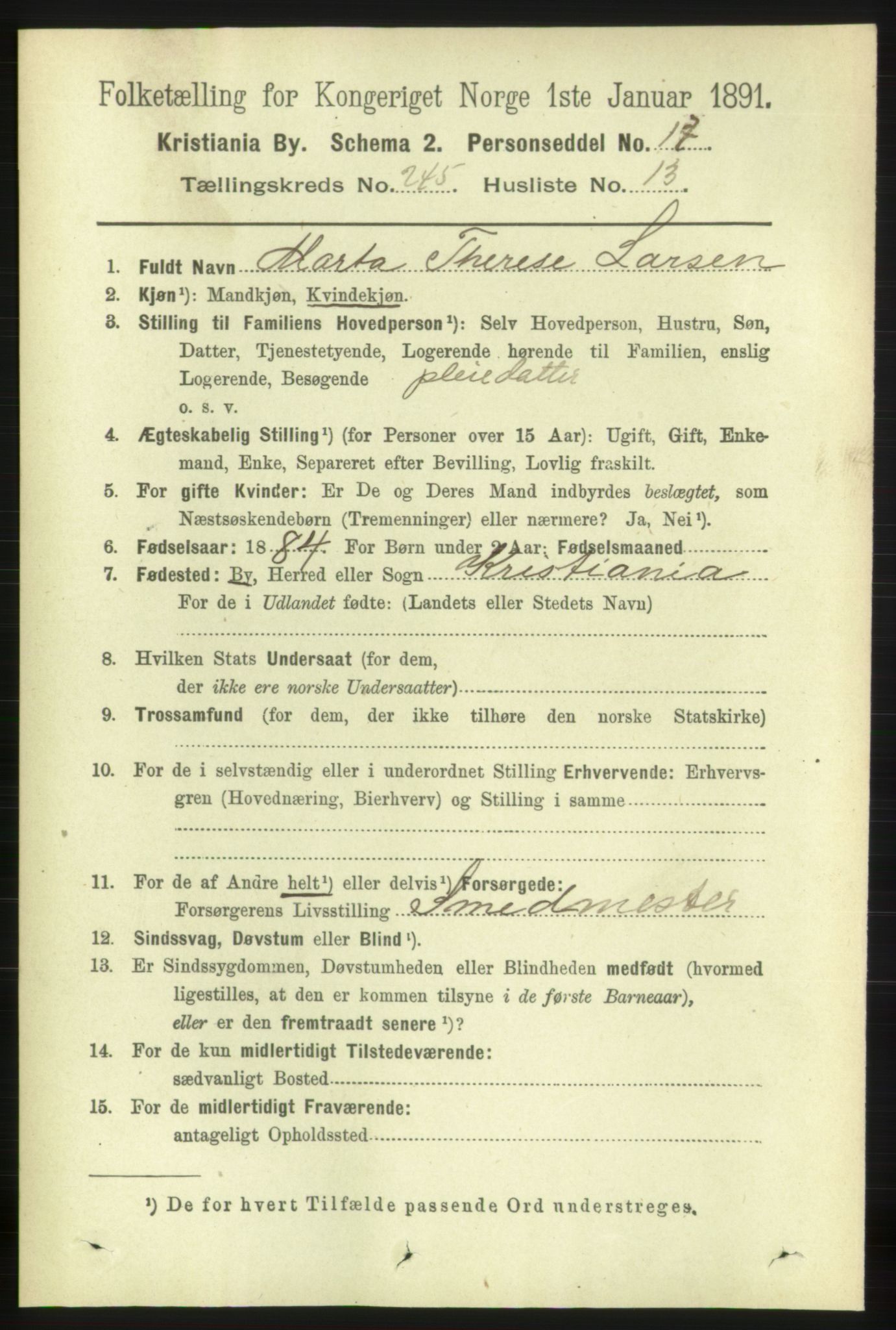 RA, 1891 census for 0301 Kristiania, 1891, p. 149750