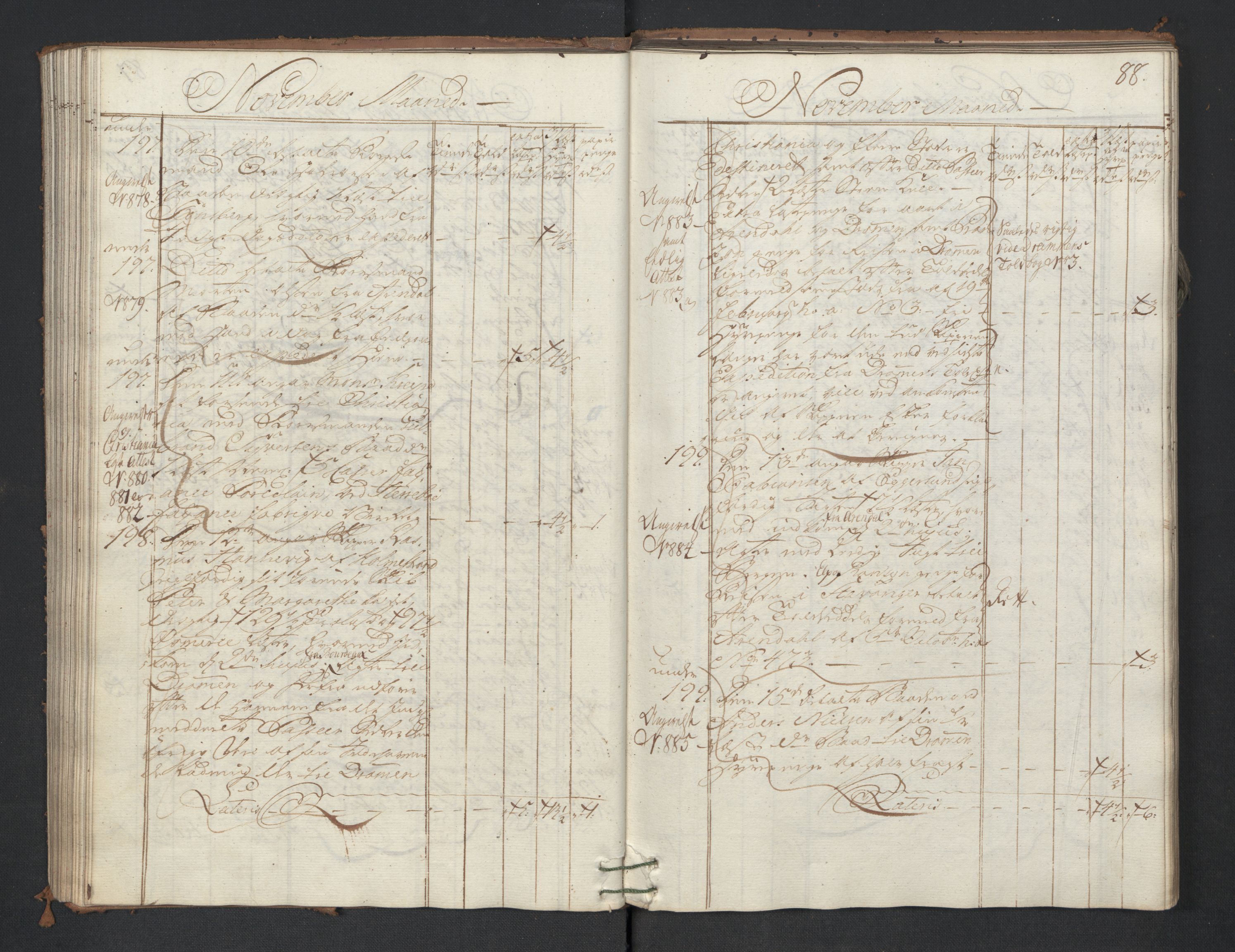 Generaltollkammeret, tollregnskaper, AV/RA-EA-5490/R01/L0047/0001: Tollregnskaper Fredrikshald / Utgående hovedtollbok, 1762, p. 87b-88a