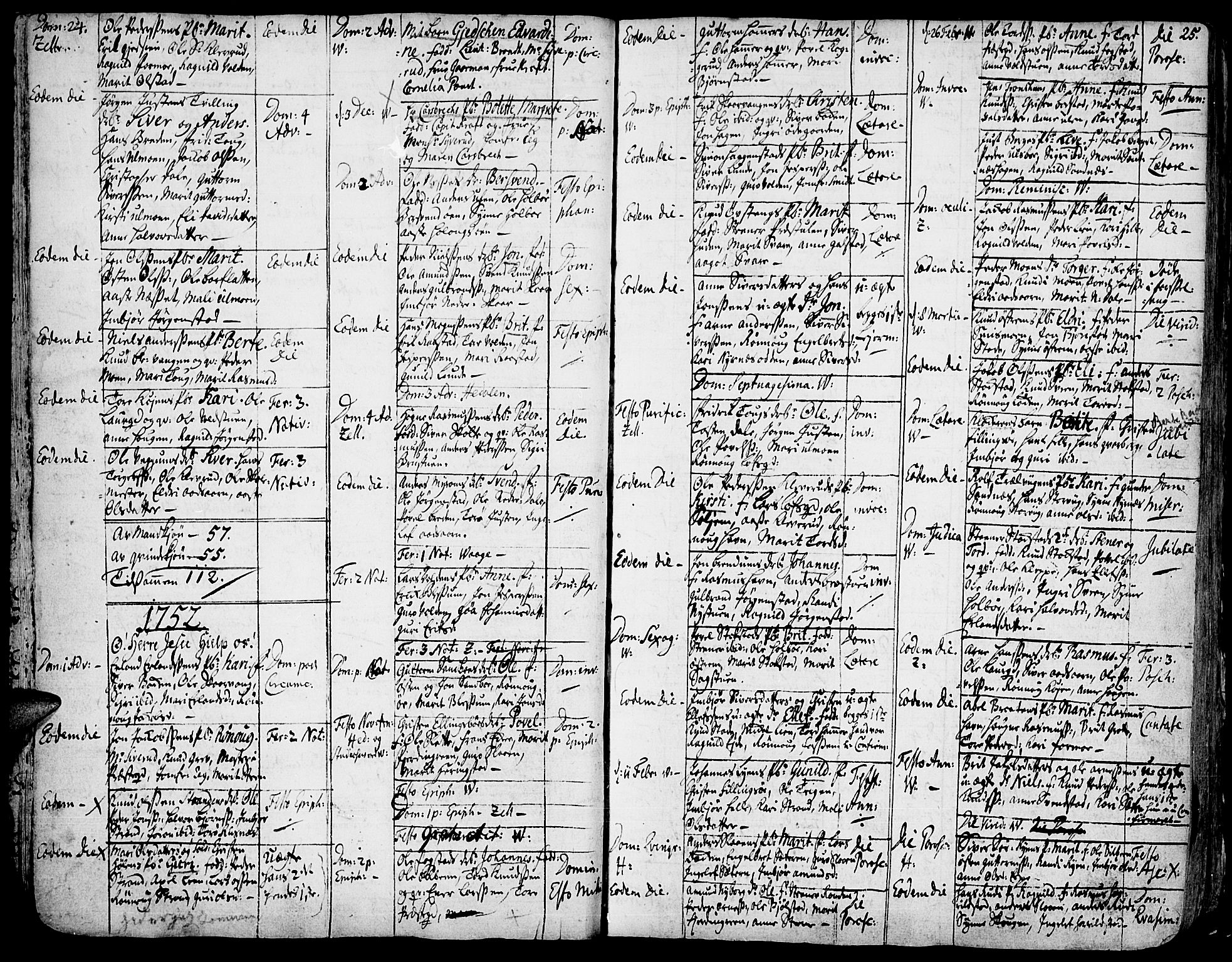 Vågå prestekontor, SAH/PREST-076/H/Ha/Haa/L0001: Parish register (official) no. 1, 1739-1810, p. 25