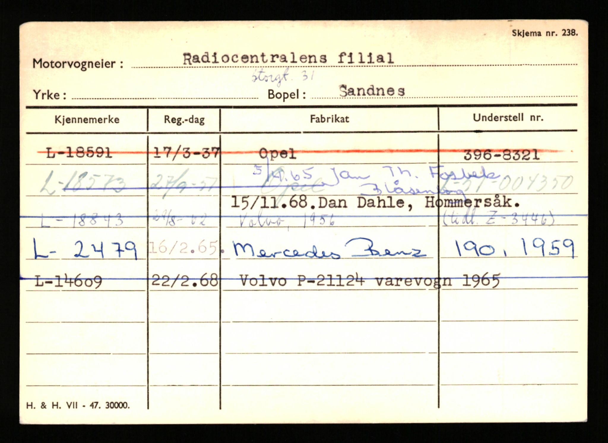 Stavanger trafikkstasjon, SAST/A-101942/0/H/L0030: Polden - Retzius, 1930-1971, p. 375