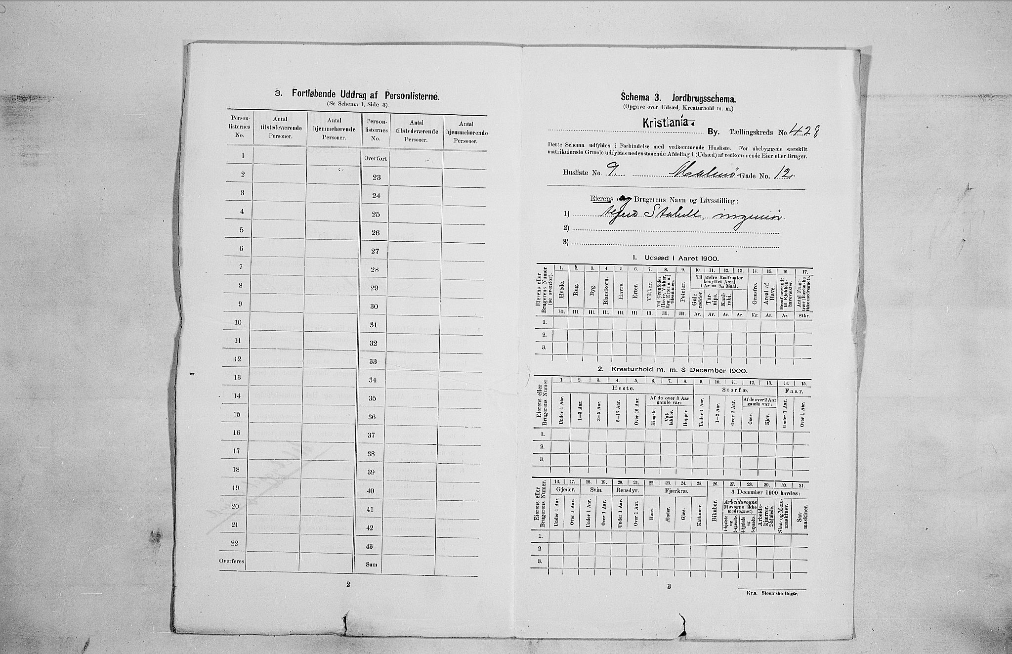 SAO, 1900 census for Kristiania, 1900, p. 54474