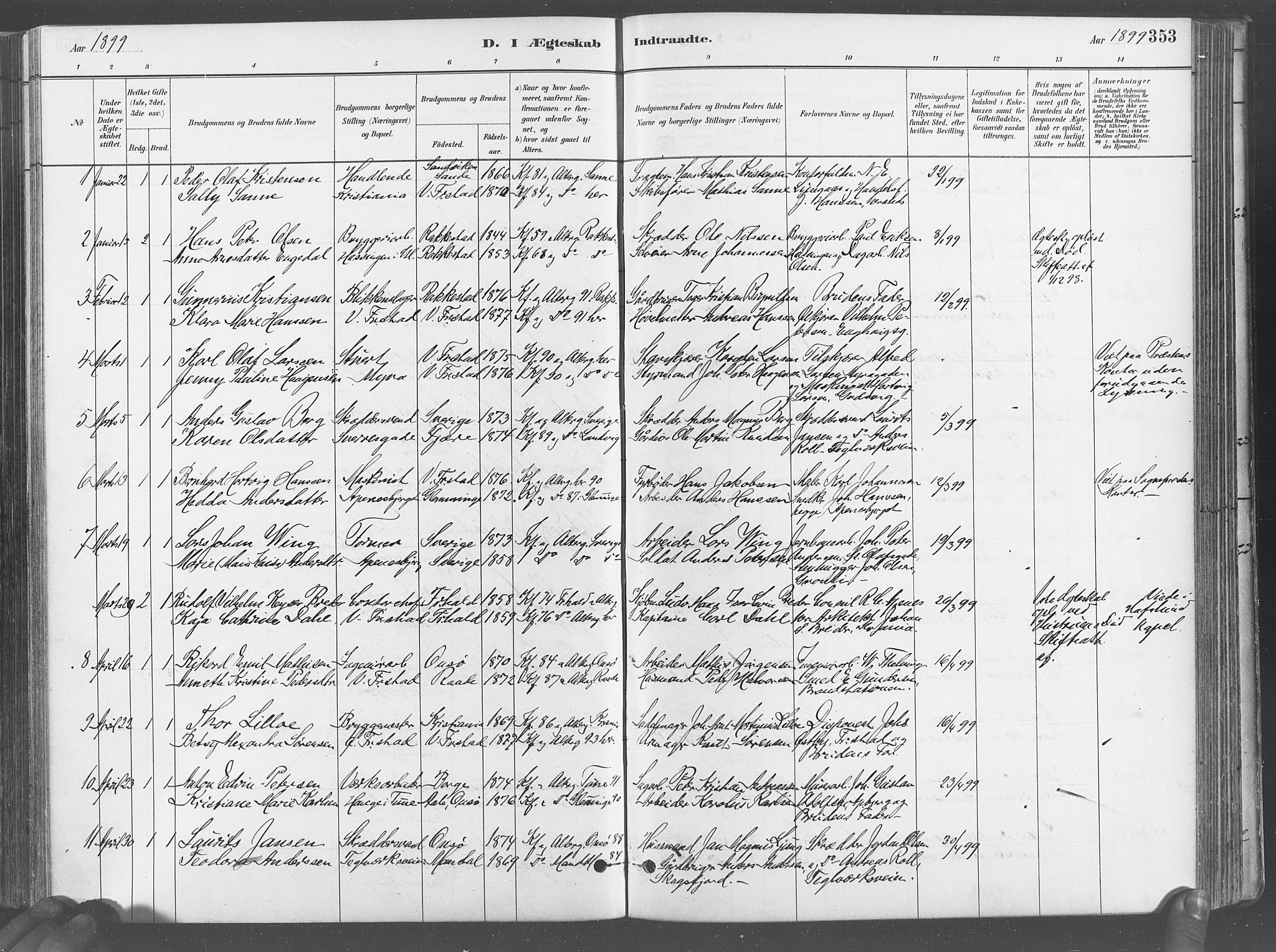 Fredrikstad domkirkes prestekontor Kirkebøker, SAO/A-10906/G/Ga/L0003: Parish register (copy) no. 3, 1880-1900, p. 353