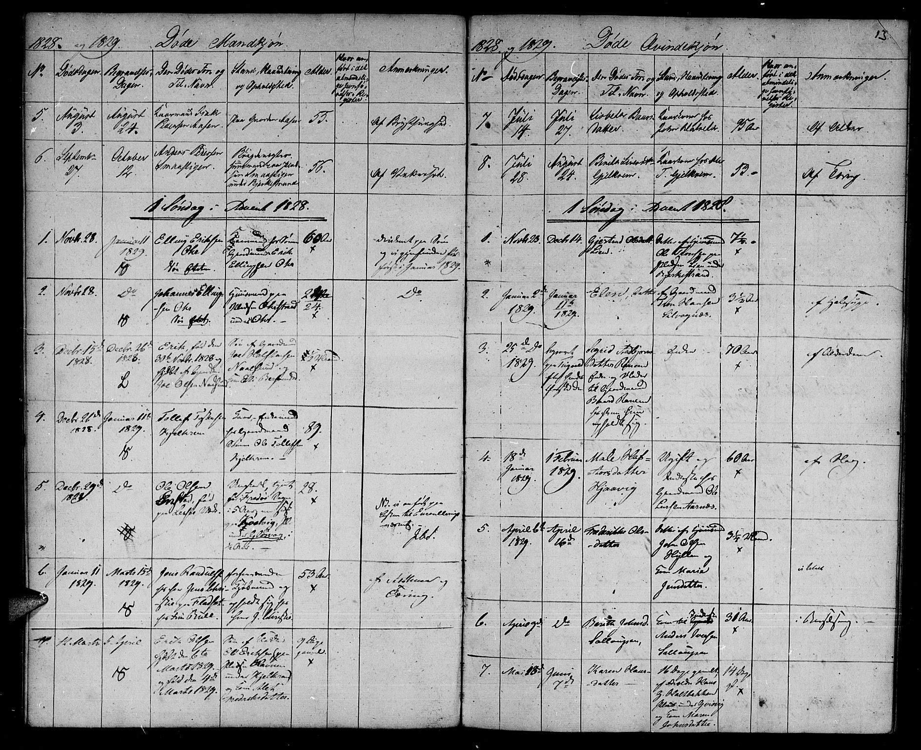 Ministerialprotokoller, klokkerbøker og fødselsregistre - Møre og Romsdal, SAT/A-1454/573/L0872: Parish register (official) no. 573A02, 1828-1832, p. 13