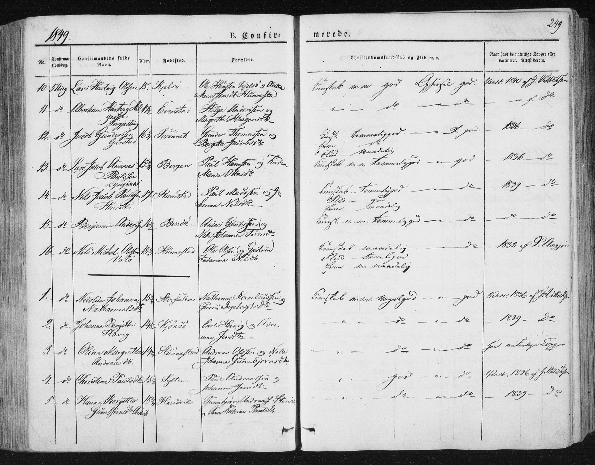 Ministerialprotokoller, klokkerbøker og fødselsregistre - Nord-Trøndelag, SAT/A-1458/784/L0669: Parish register (official) no. 784A04, 1829-1859, p. 249