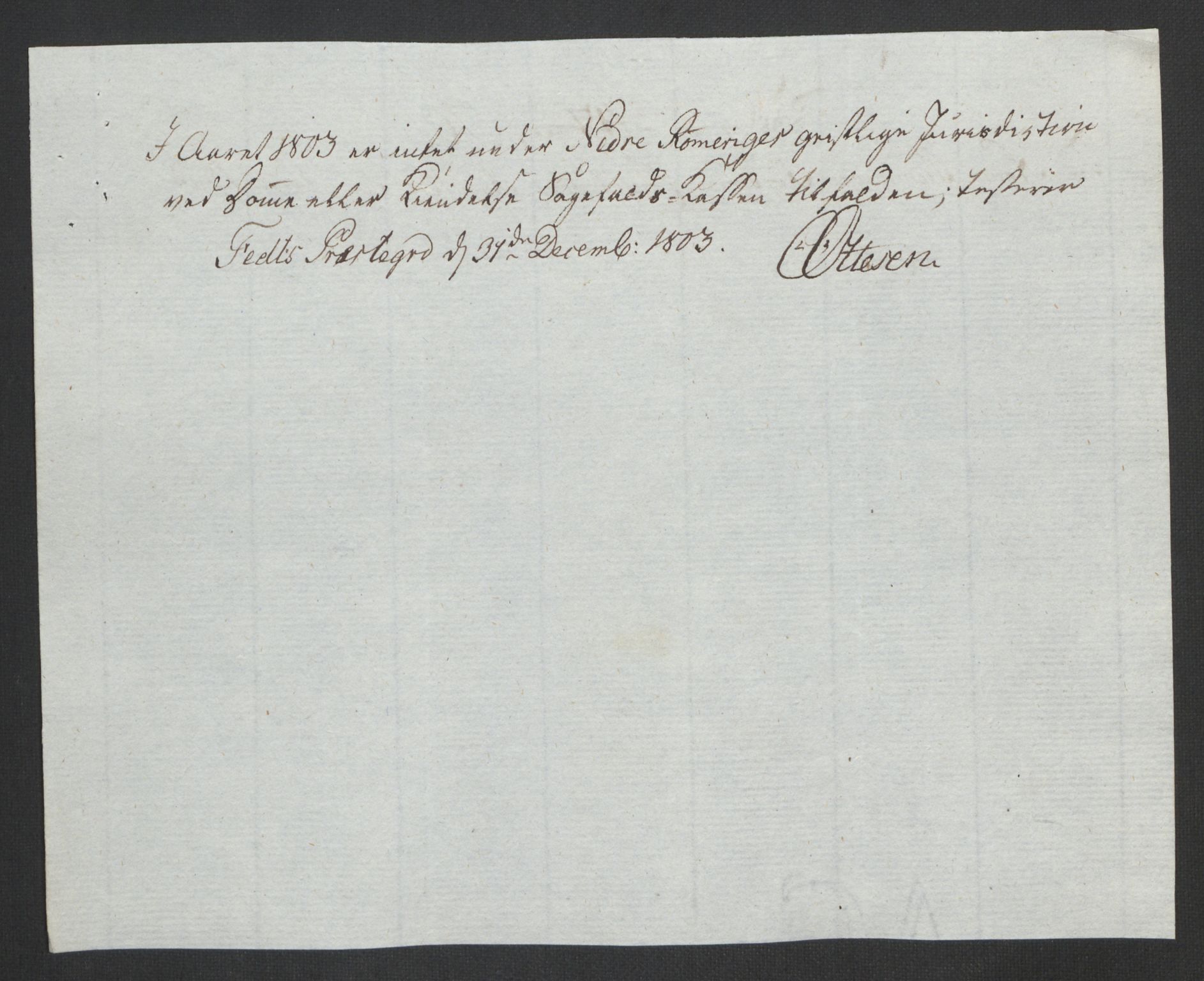 Rentekammeret inntil 1814, Reviderte regnskaper, Fogderegnskap, AV/RA-EA-4092/R11/L0679: Fogderegnskap Nedre Romerike, 1803, p. 205