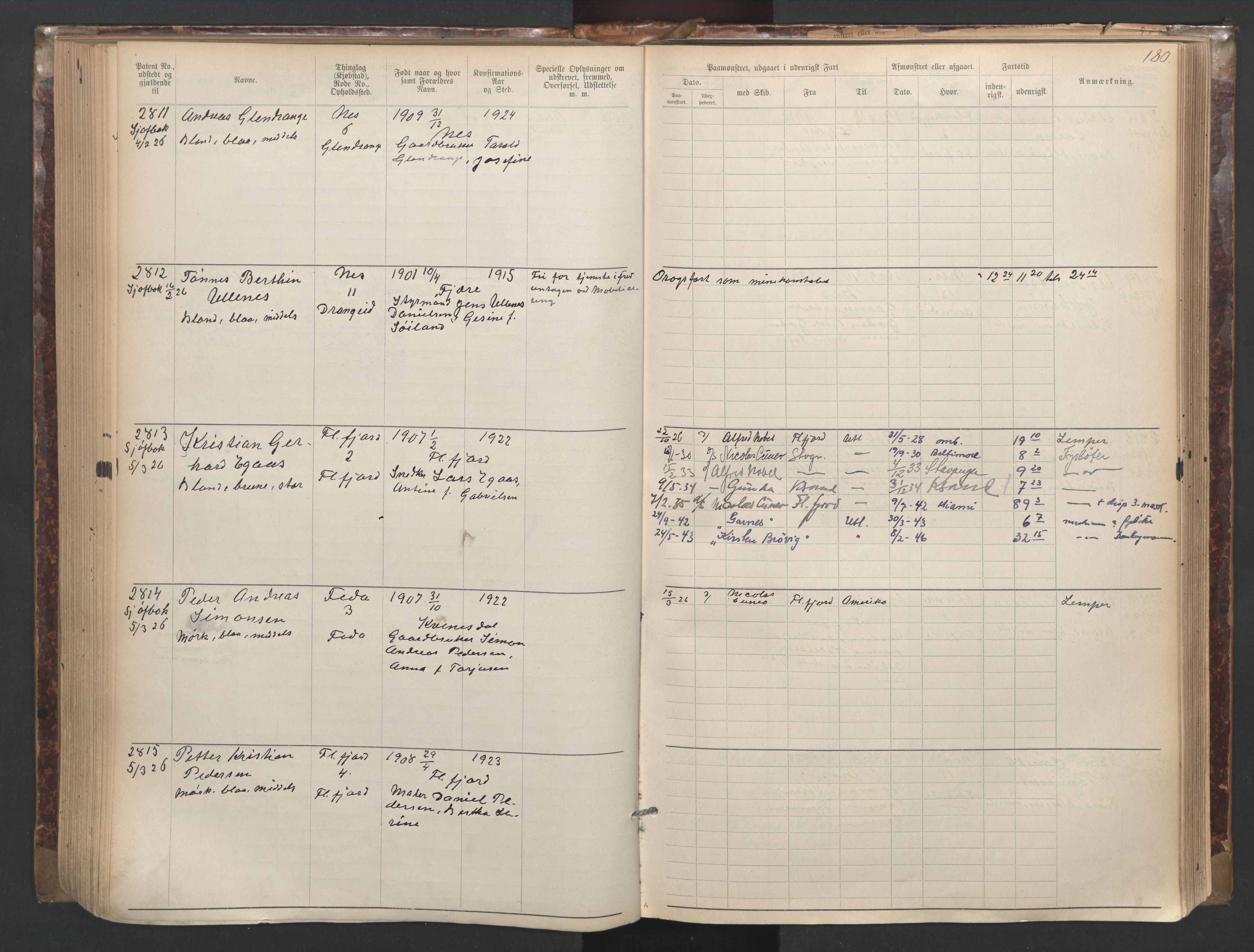 Flekkefjord mønstringskrets, SAK/2031-0018/F/Fa/L0003: Annotasjonsrulle nr 1921-2963 med register, N-3, 1892-1948, p. 212