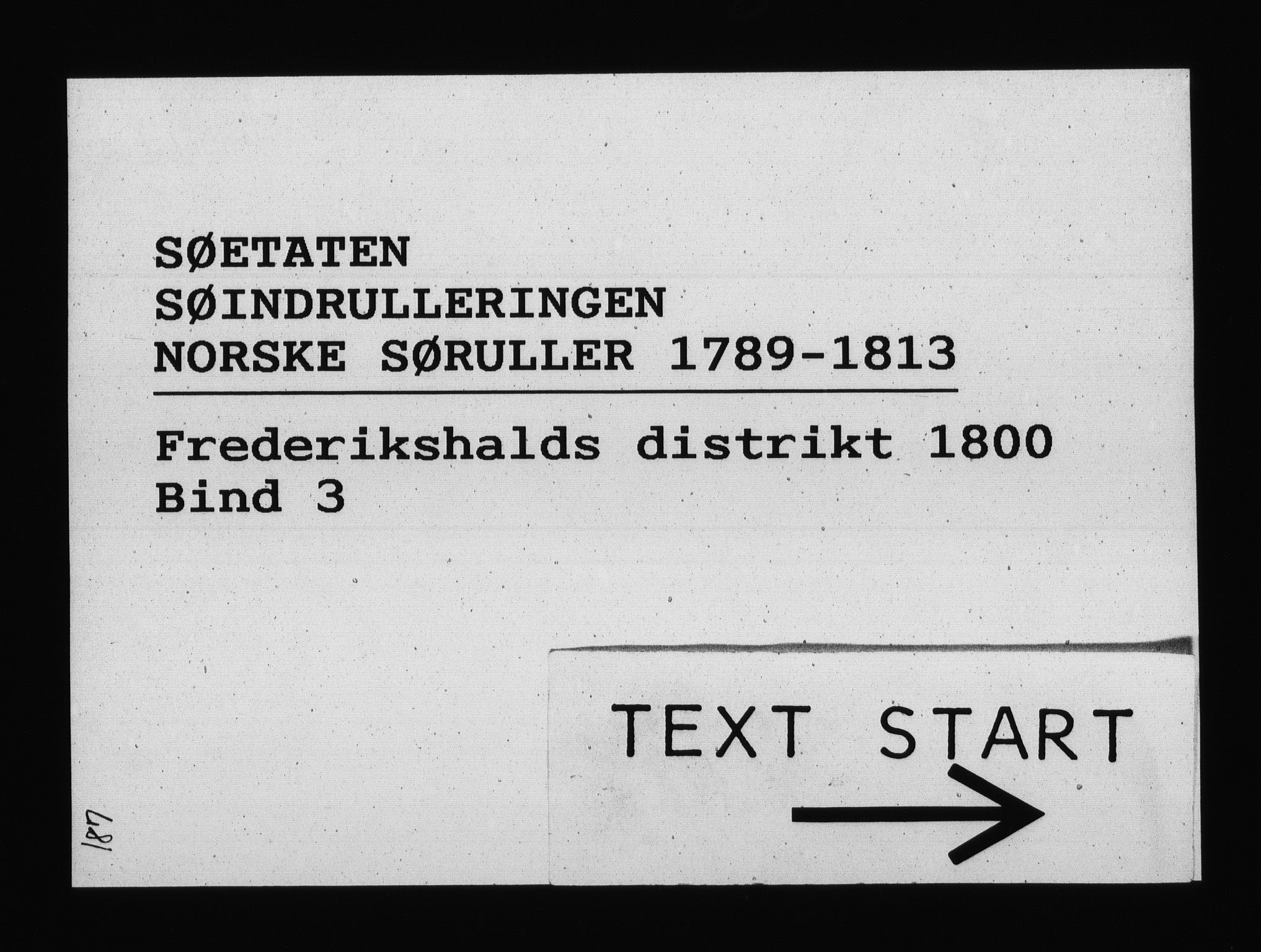 Sjøetaten, RA/EA-3110/F/L0188: Fredrikshalds distrikt, bind 3, 1800