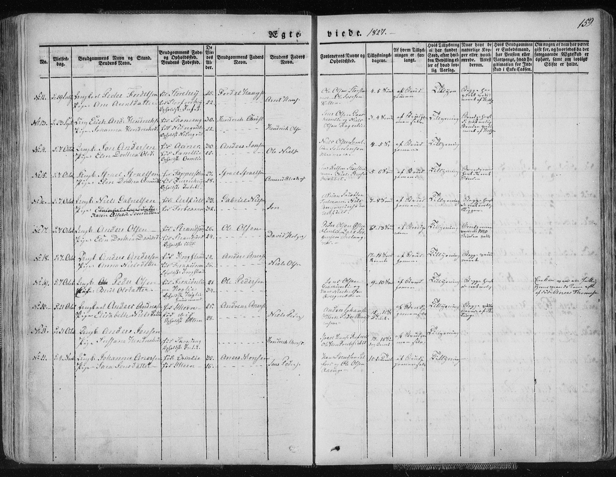 Ministerialprotokoller, klokkerbøker og fødselsregistre - Nordland, AV/SAT-A-1459/827/L0390: Parish register (official) no. 827A02, 1826-1841, p. 159