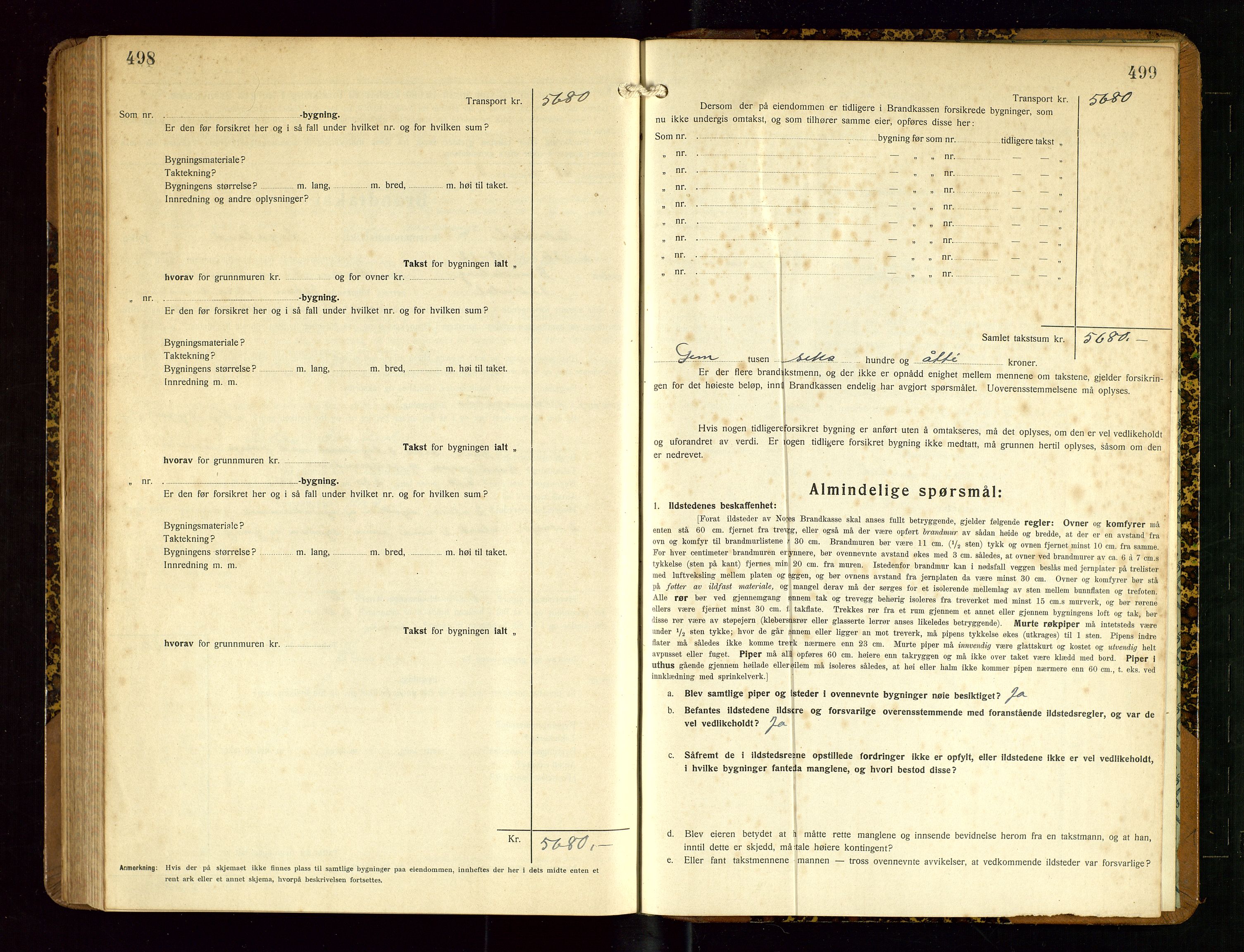 Sokndal lensmannskontor, SAST/A-100417/Gob/L0007: "Brandtakst-Protokoll", 1930-1936, p. 498-499
