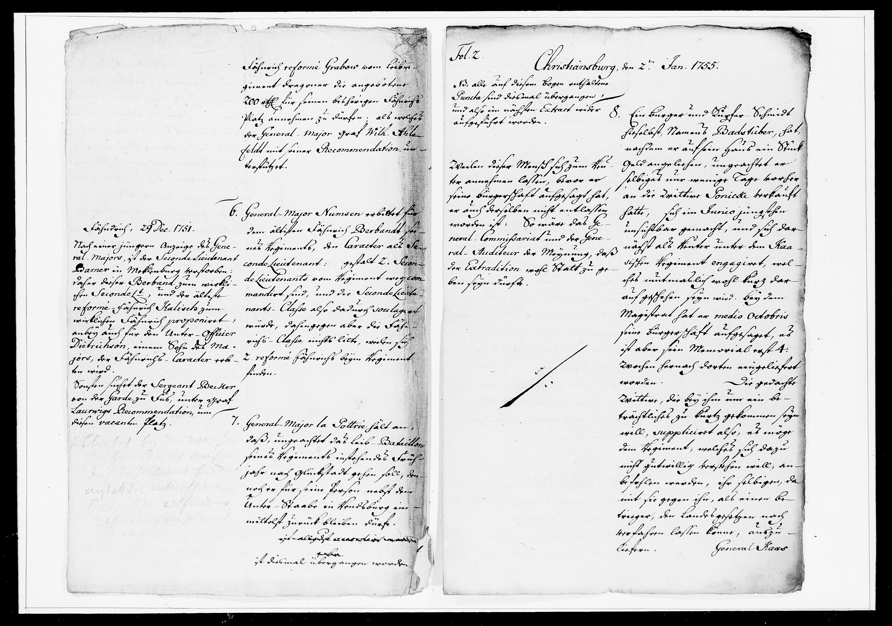 Krigskollegiet, Krigskancelliet, DRA/A-0006/-/1259-1268: Refererede sager, 1755, p. 5