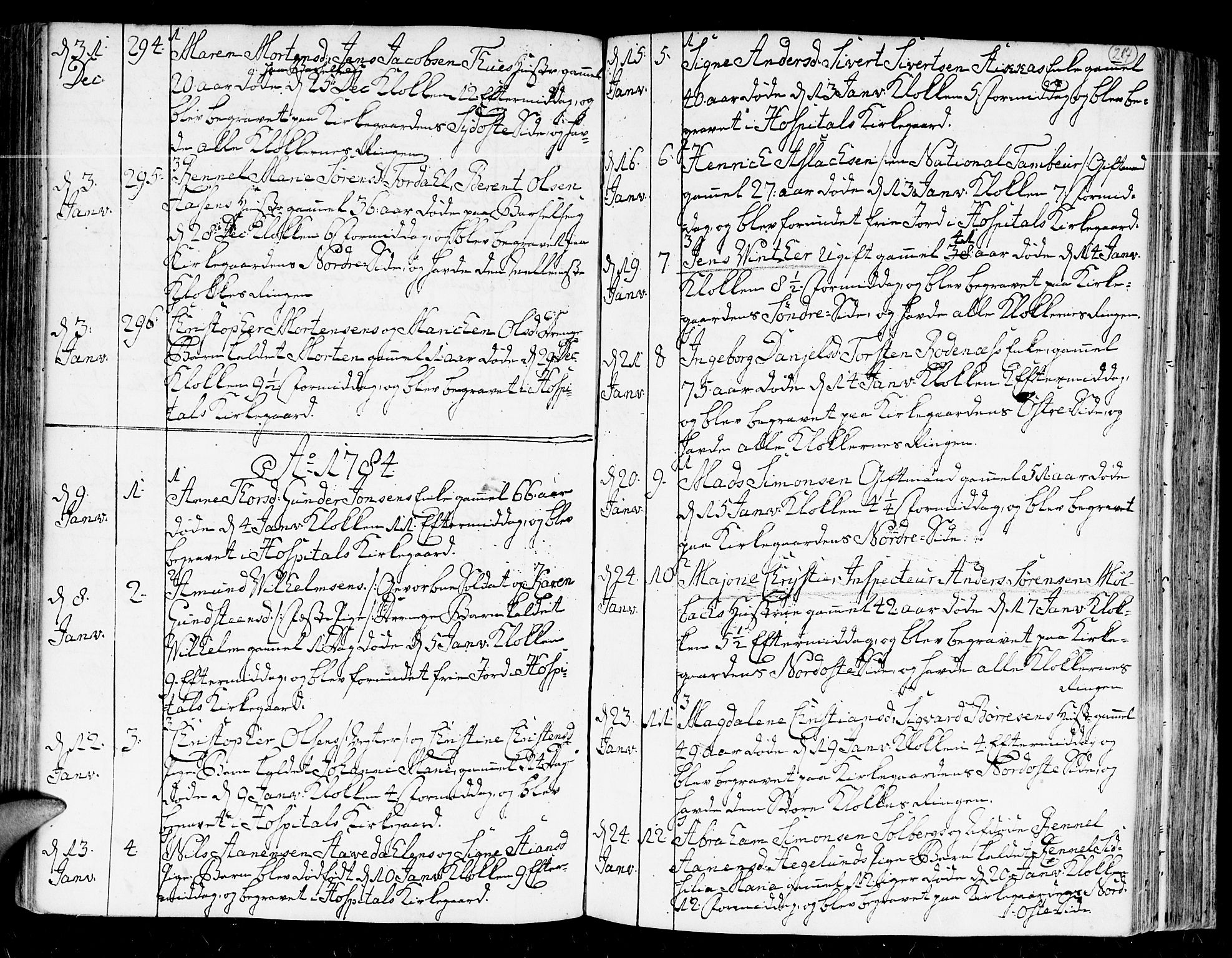 Kristiansand domprosti, SAK/1112-0006/F/Fa/L0004: Parish register (official) no. A 4, 1762-1794, p. 217