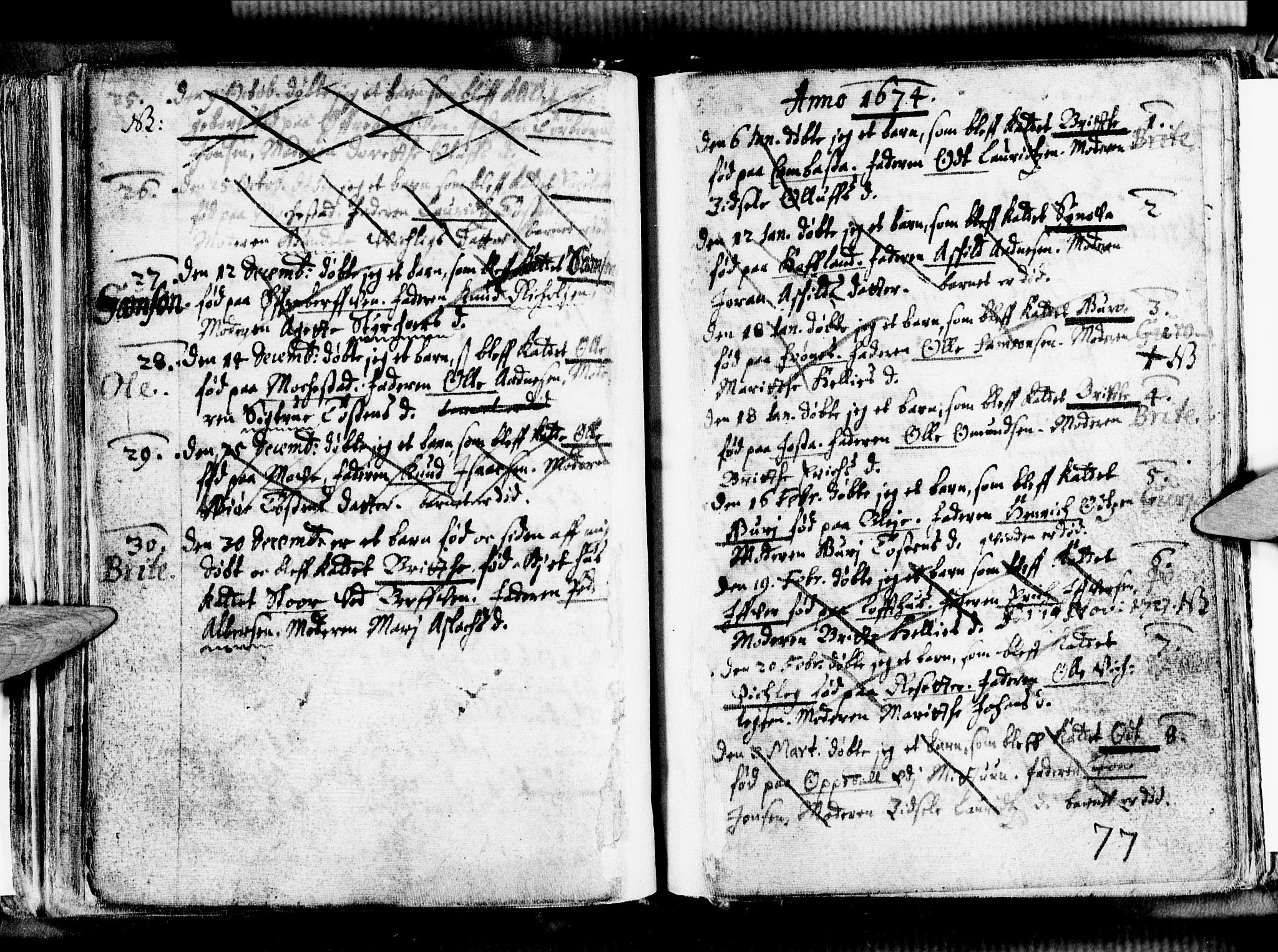 Ullensvang sokneprestembete, SAB/A-78701/H/Haa: Parish register (official) no. A 1 /1, 1669-1718, p. 77