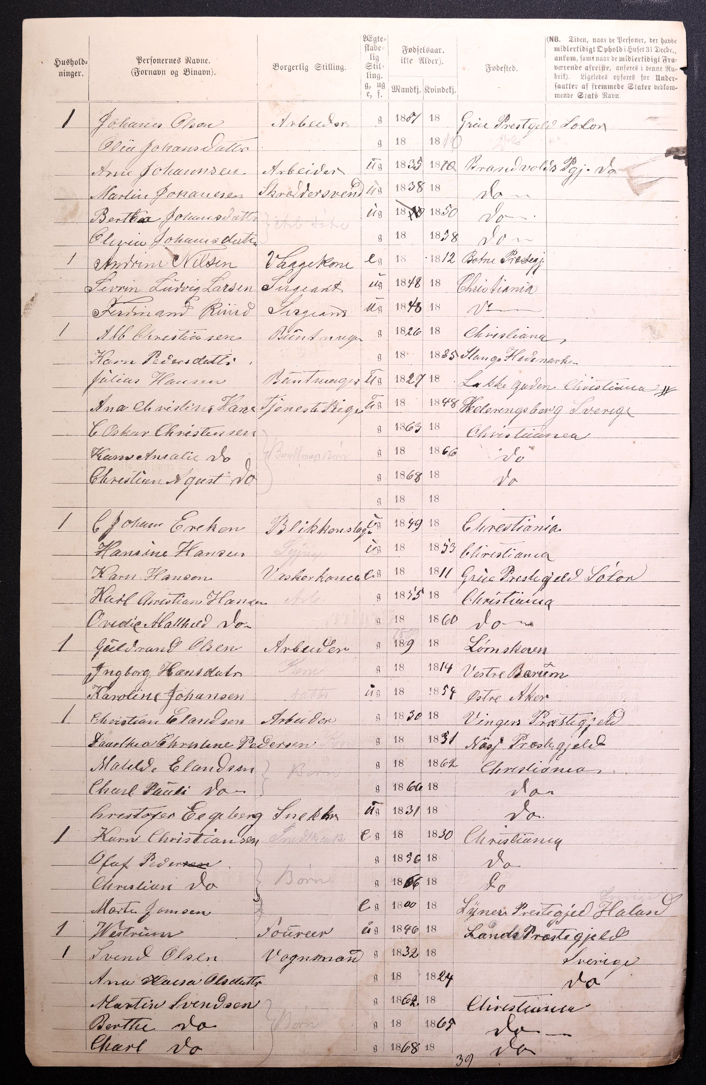 RA, 1870 census for 0301 Kristiania, 1870, p. 4353