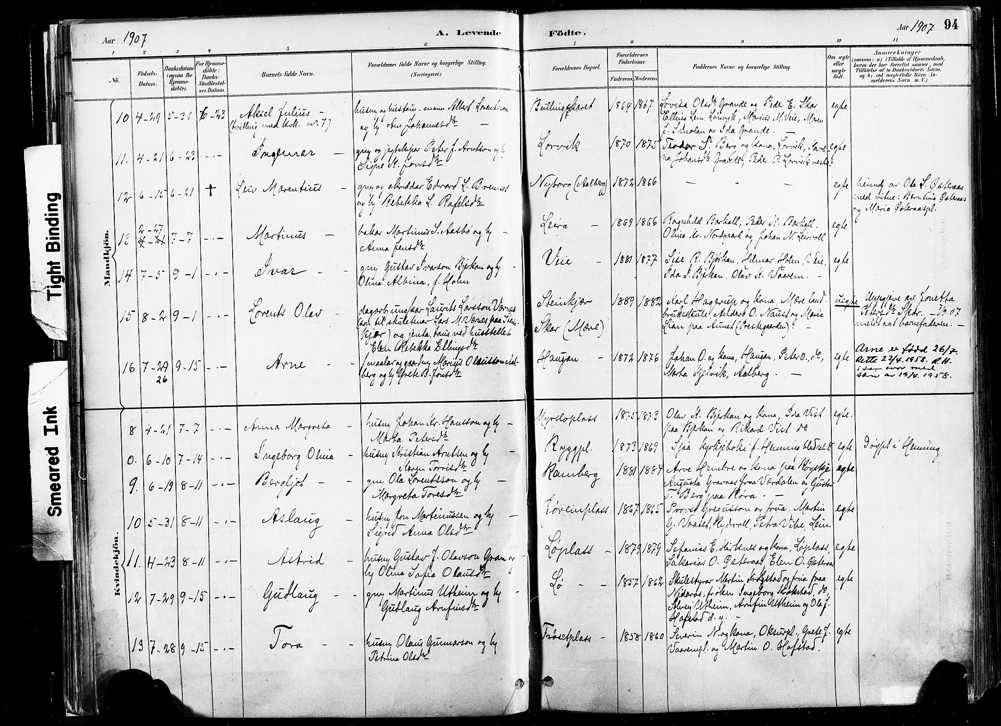 Ministerialprotokoller, klokkerbøker og fødselsregistre - Nord-Trøndelag, SAT/A-1458/735/L0351: Parish register (official) no. 735A10, 1884-1908, p. 94