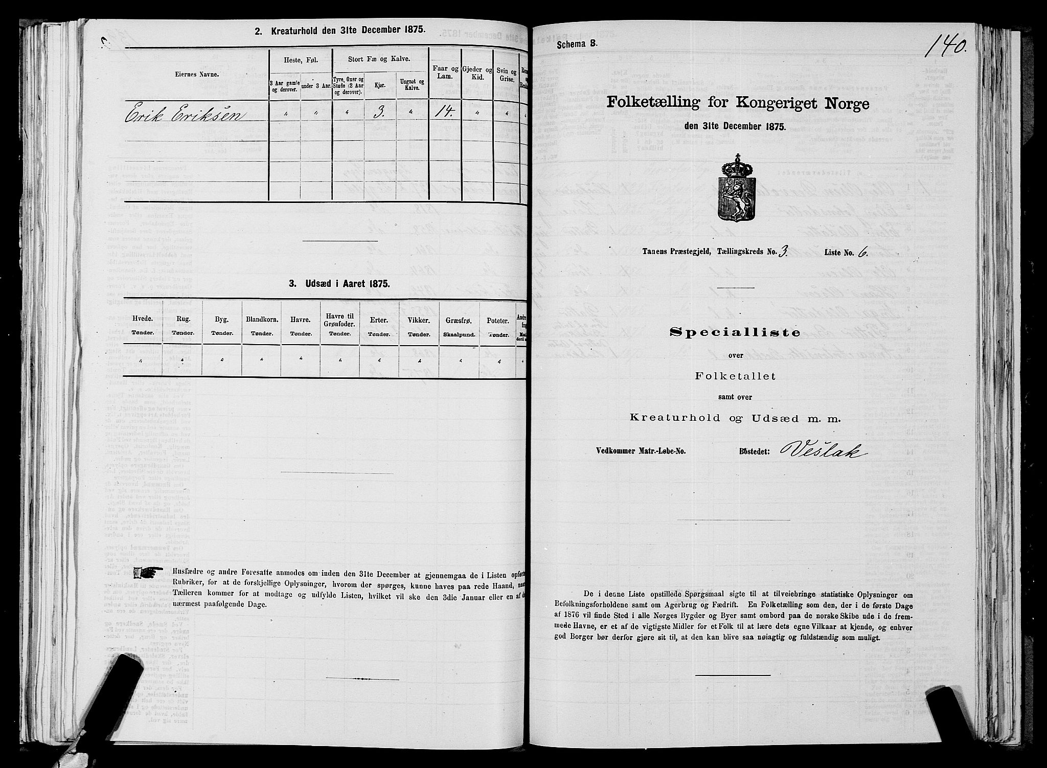 SATØ, 1875 census for 2025P Tana, 1875, p. 1140