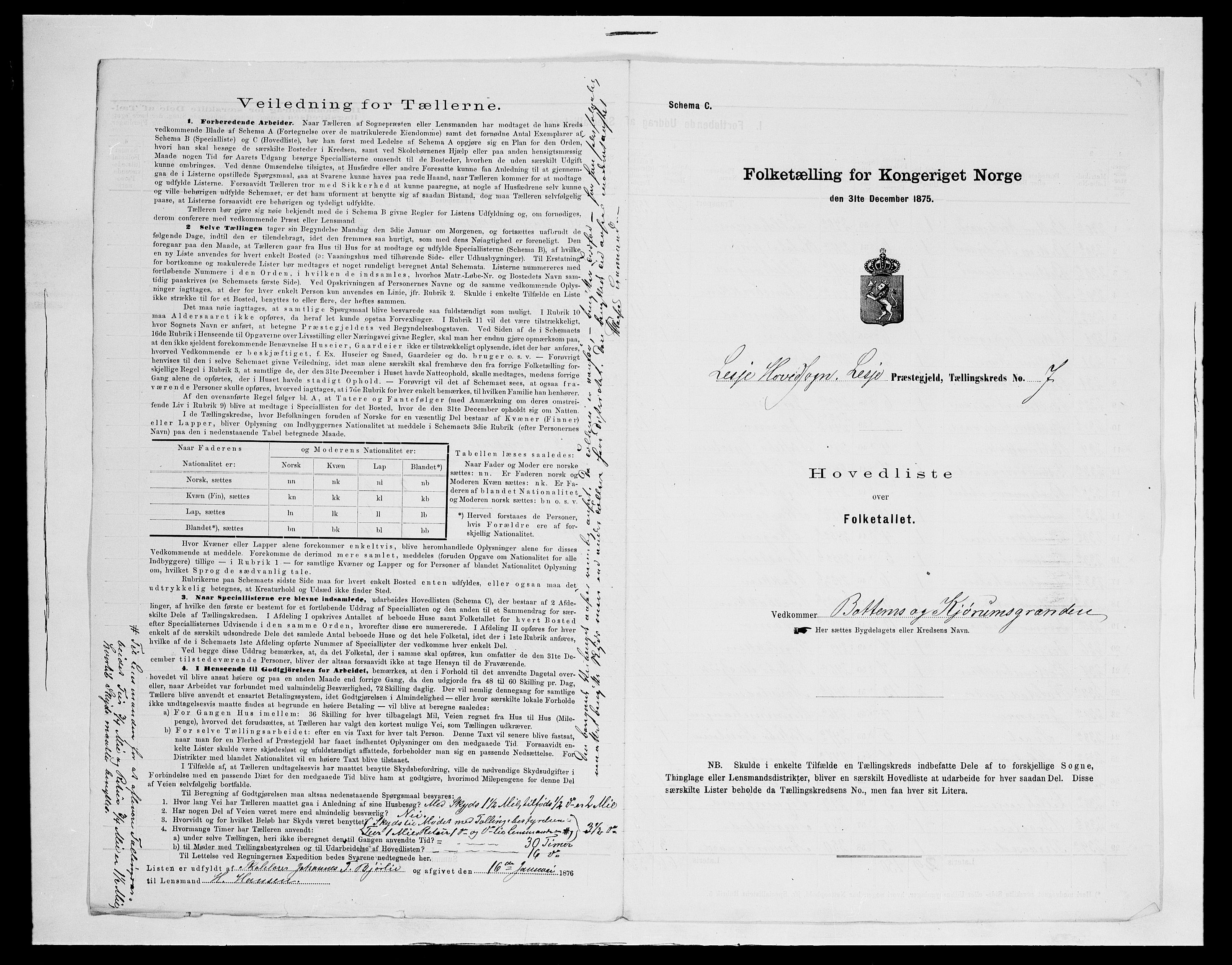 SAH, 1875 census for 0512P Lesja, 1875, p. 39