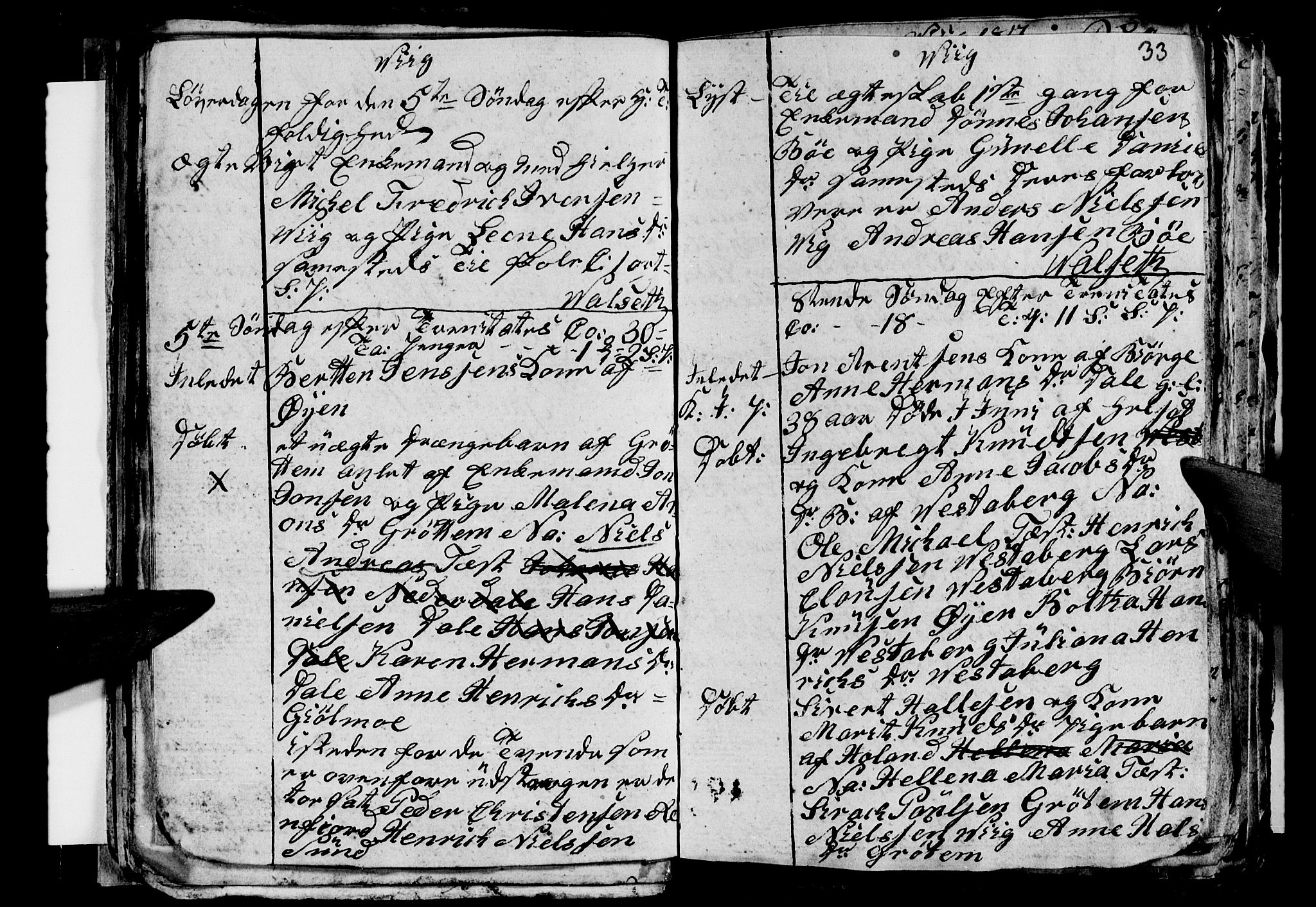 Ministerialprotokoller, klokkerbøker og fødselsregistre - Nordland, AV/SAT-A-1459/812/L0185: Parish register (copy) no. 812C03, 1815-1837, p. 33