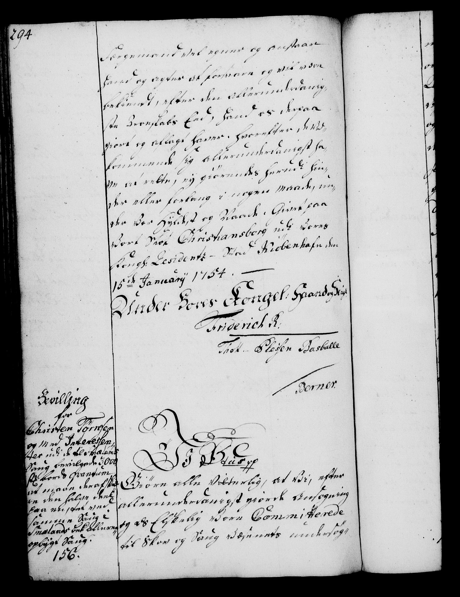 Rentekammeret, Kammerkanselliet, RA/EA-3111/G/Gg/Gga/L0006: Norsk ekspedisjonsprotokoll med register (merket RK 53.6), 1749-1759, p. 294