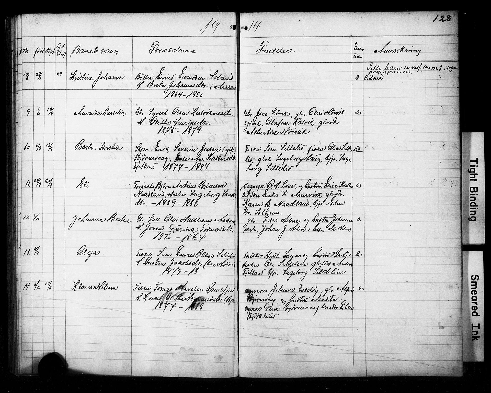 Jelsa sokneprestkontor, AV/SAST-A-101842/01/V: Parish register (copy) no. B 4, 1890-1928, p. 128