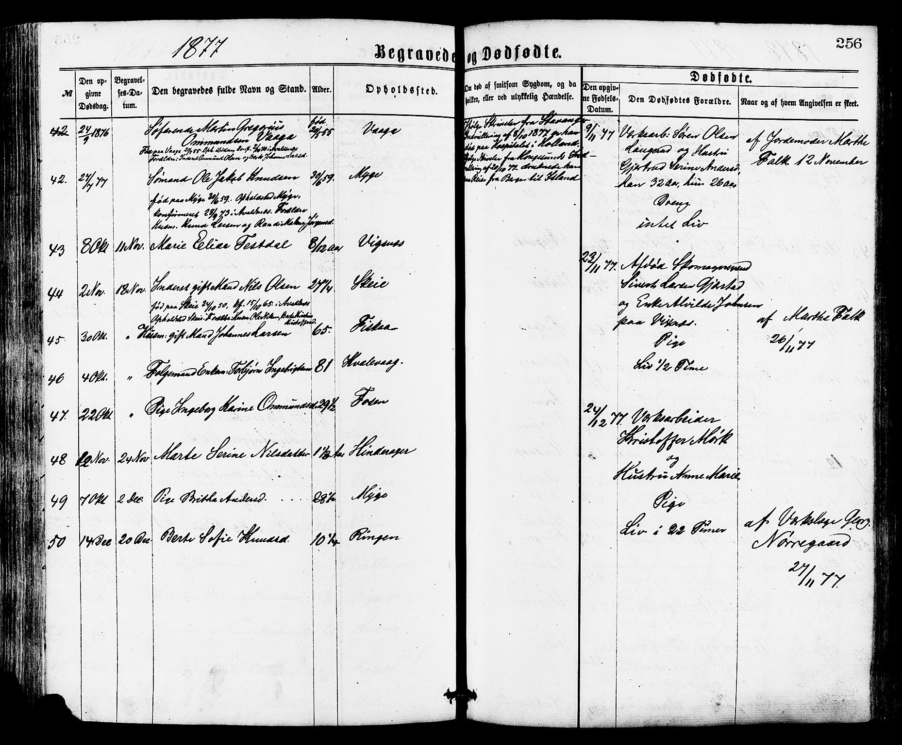 Avaldsnes sokneprestkontor, AV/SAST-A -101851/H/Ha/Haa/L0012: Parish register (official) no. A 12, 1865-1880, p. 256