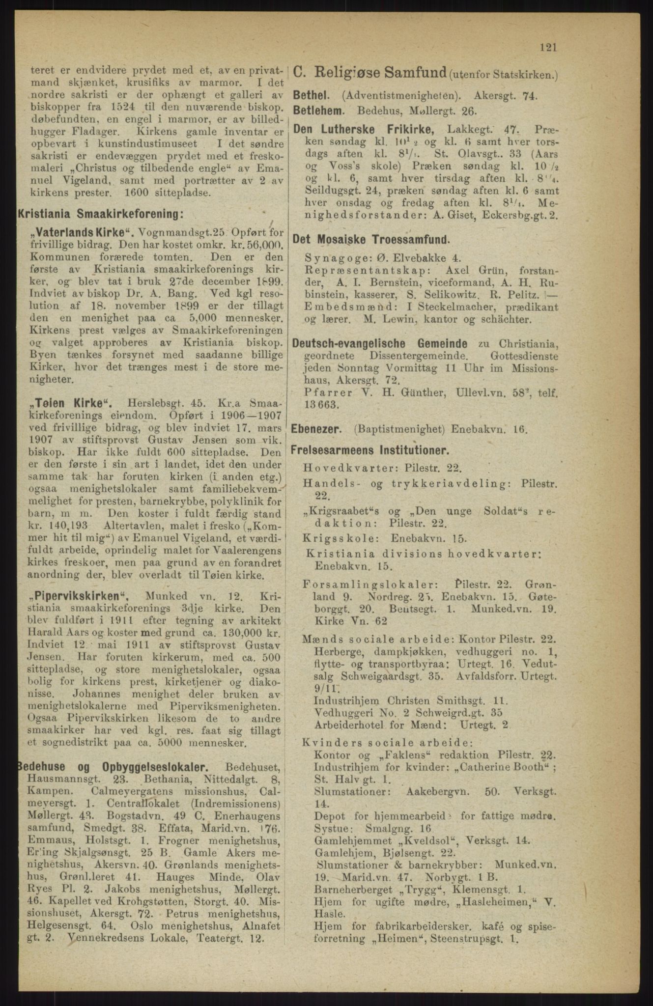 Kristiania/Oslo adressebok, PUBL/-, 1914, p. 121