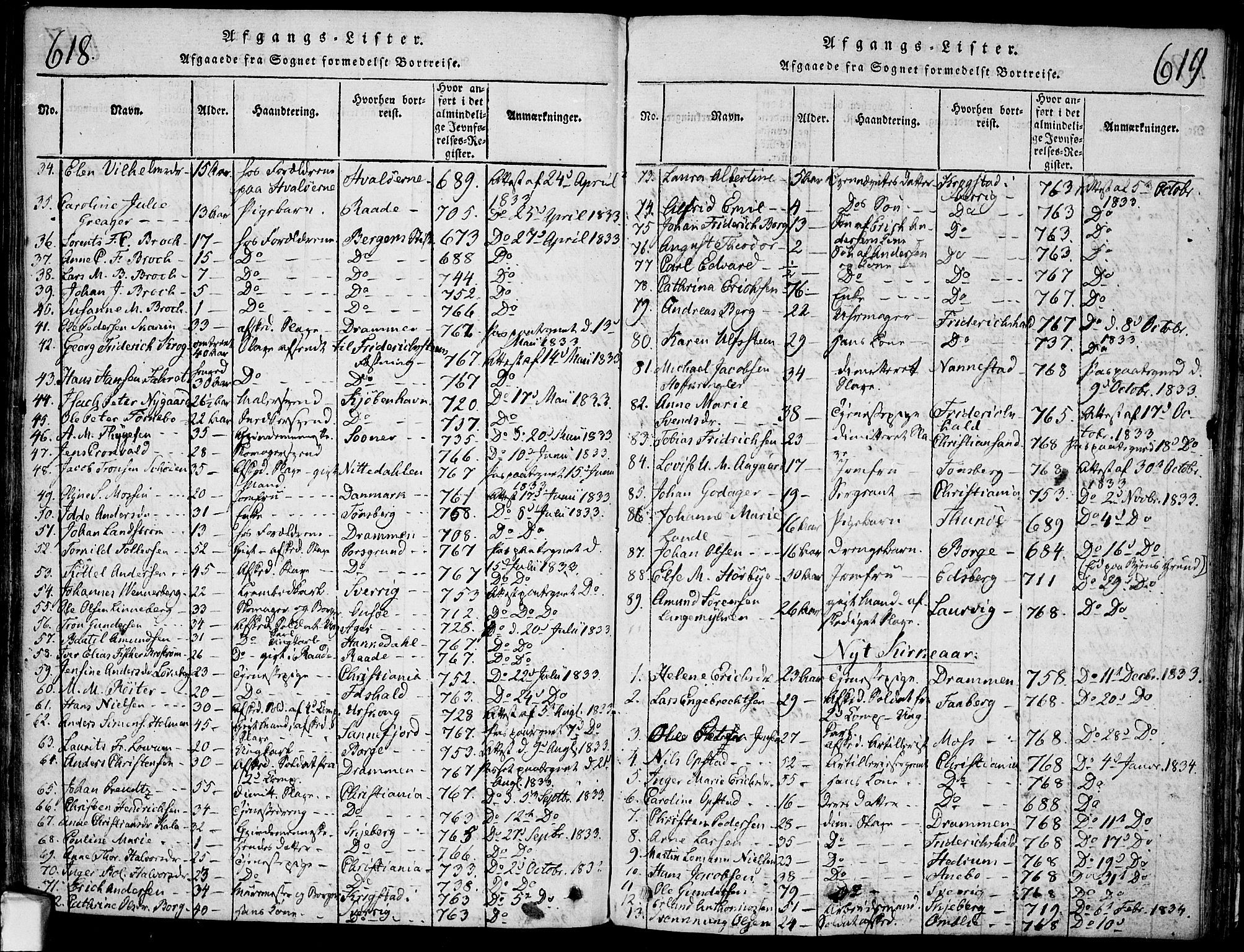 Fredrikstad prestekontor Kirkebøker, SAO/A-11082/F/Fa/L0004: Parish register (official) no. 4, 1816-1834, p. 618-619