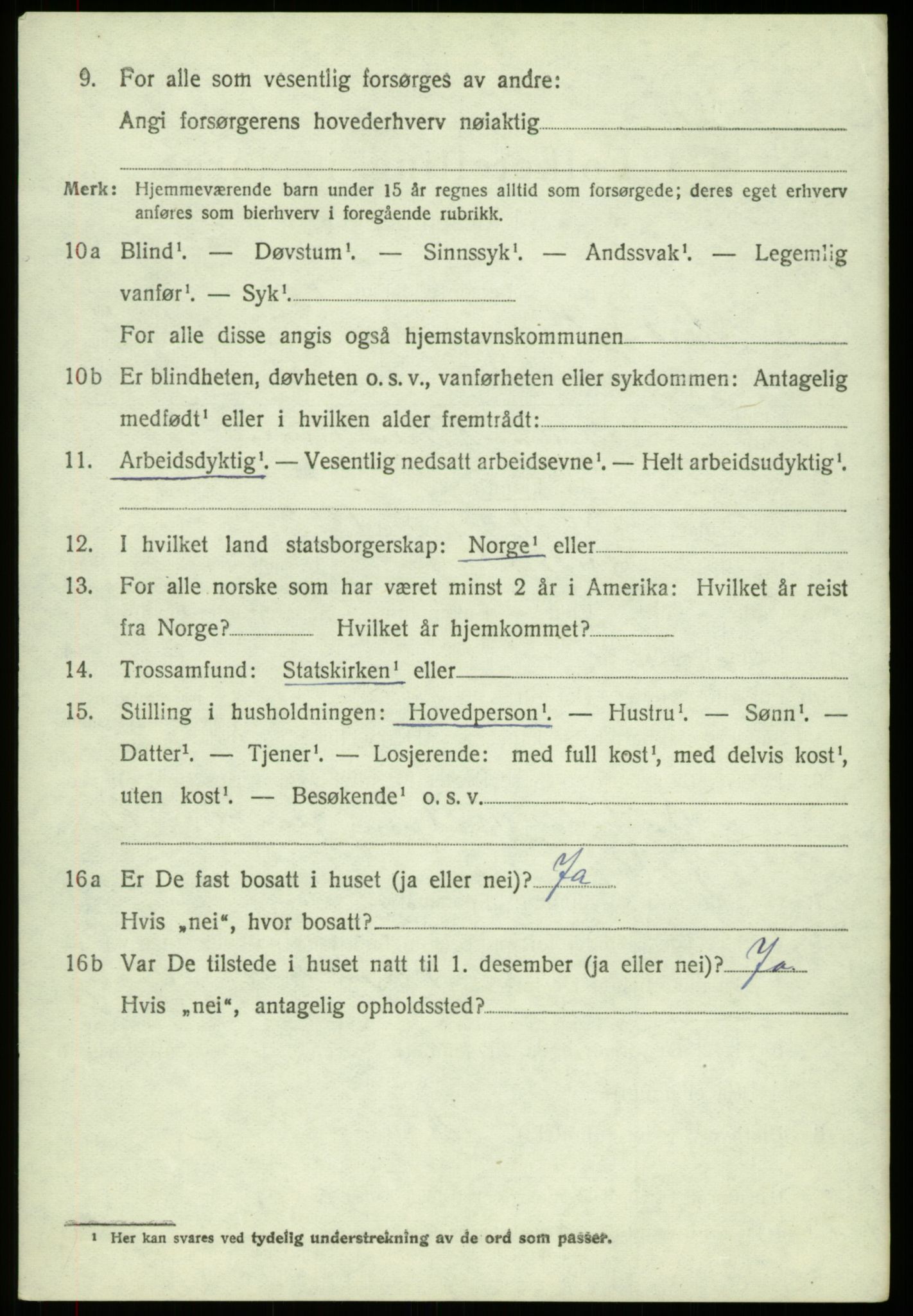 SAB, 1920 census for Os, 1920, p. 6203