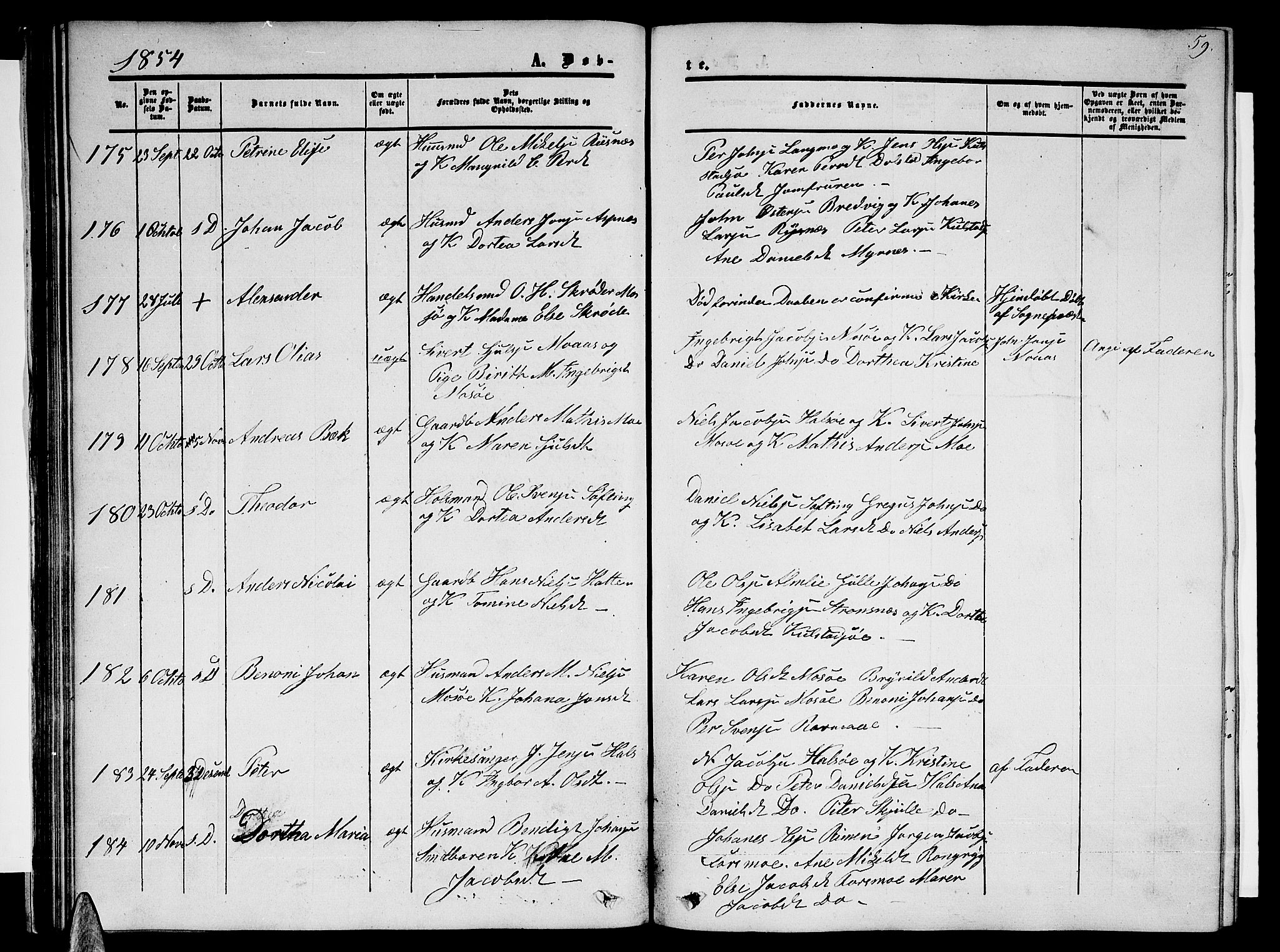 Ministerialprotokoller, klokkerbøker og fødselsregistre - Nordland, SAT/A-1459/820/L0301: Parish register (copy) no. 820C03, 1851-1858, p. 59