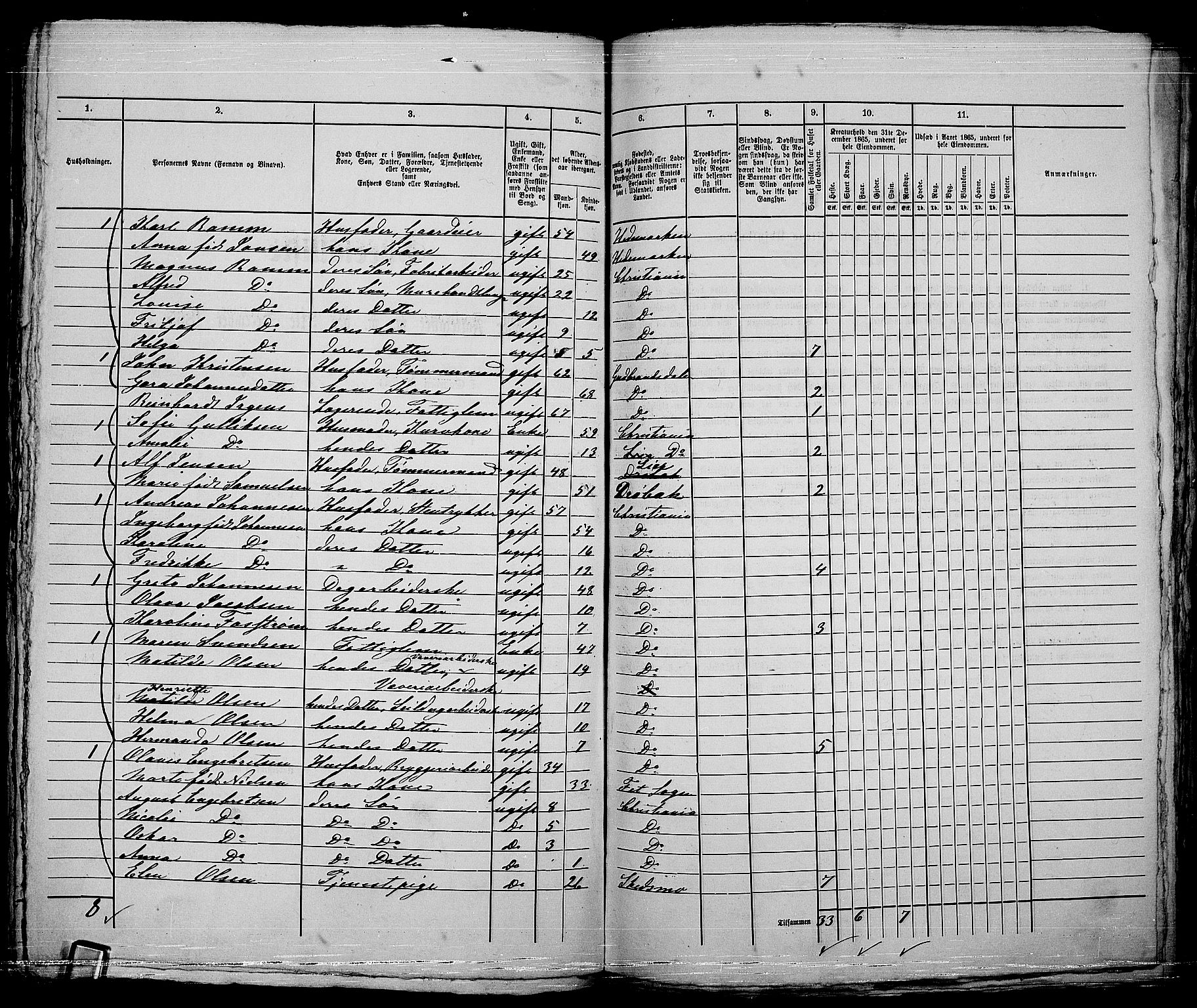 RA, 1865 census for Kristiania, 1865, p. 5300