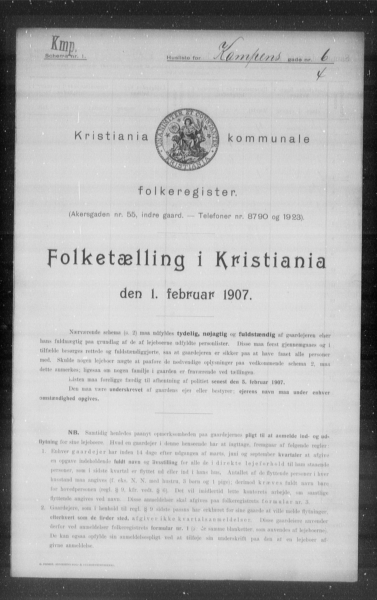 OBA, Municipal Census 1907 for Kristiania, 1907, p. 24343