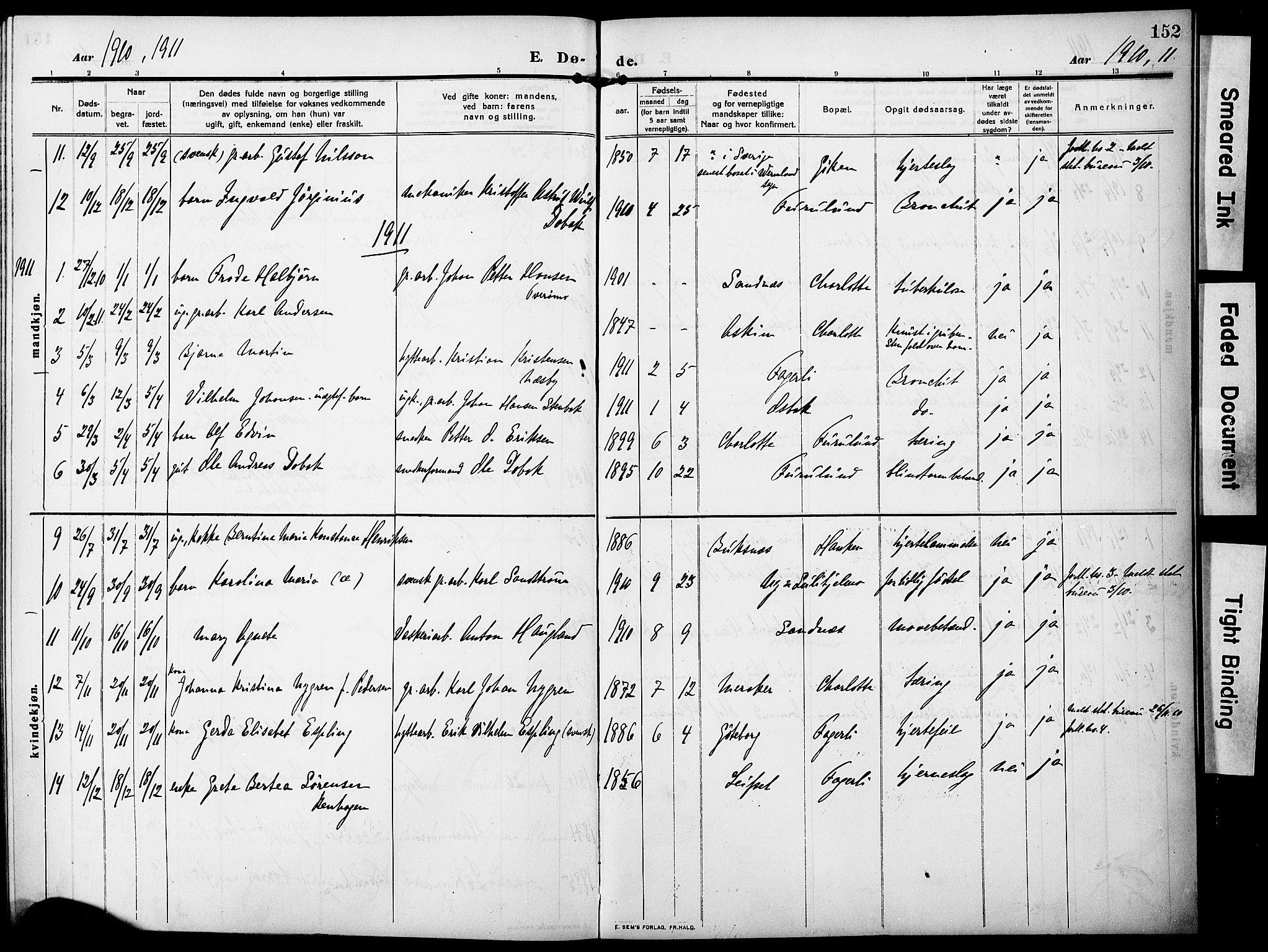 Ministerialprotokoller, klokkerbøker og fødselsregistre - Nordland, AV/SAT-A-1459/850/L0710: Parish register (official) no. 850A02, 1910-1920, p. 152