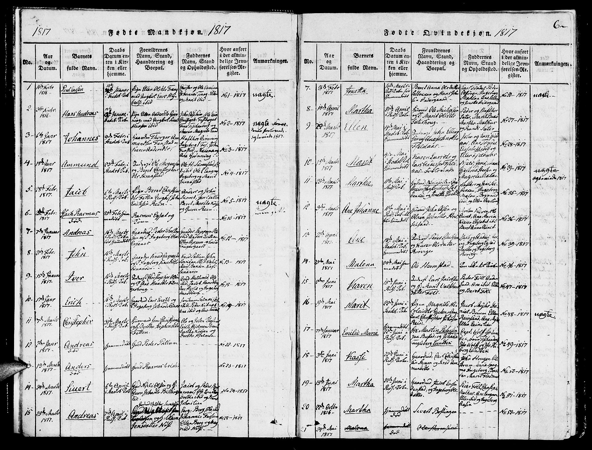 Ministerialprotokoller, klokkerbøker og fødselsregistre - Sør-Trøndelag, AV/SAT-A-1456/646/L0608: Parish register (official) no. 646A06, 1816-1825, p. 6