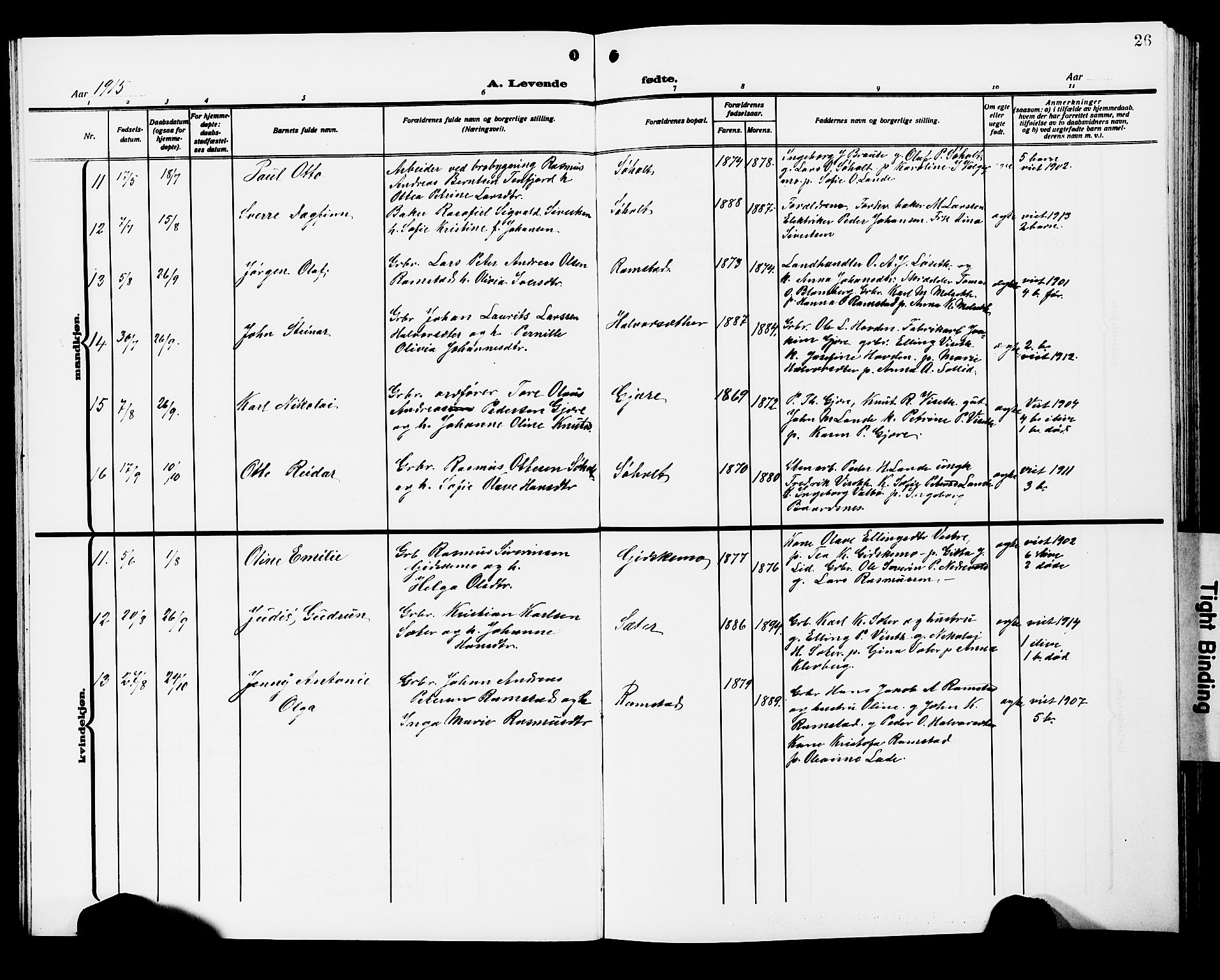 Ministerialprotokoller, klokkerbøker og fødselsregistre - Møre og Romsdal, AV/SAT-A-1454/522/L0328: Parish register (copy) no. 522C07, 1909-1925, p. 26