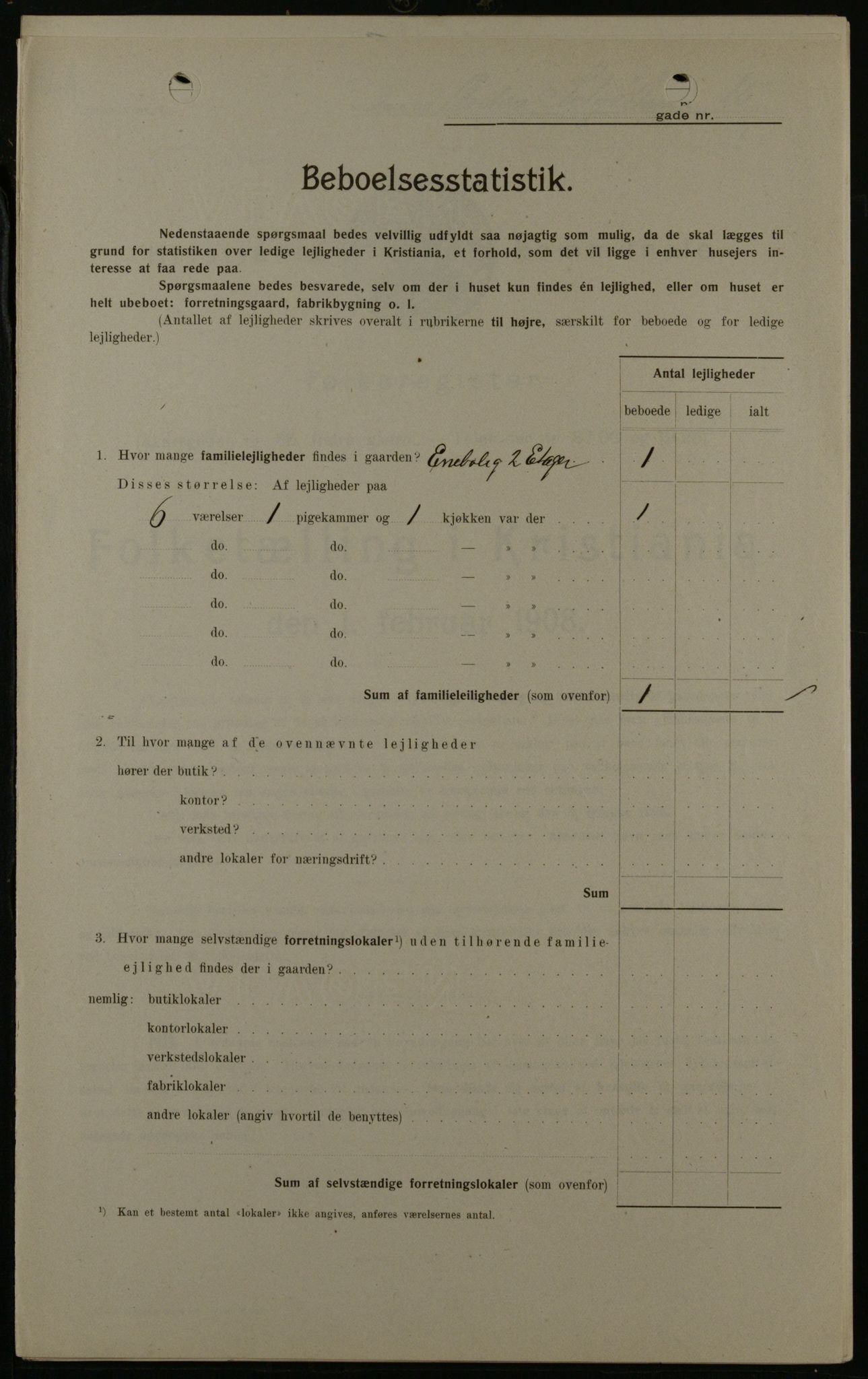 OBA, Municipal Census 1908 for Kristiania, 1908, p. 1544