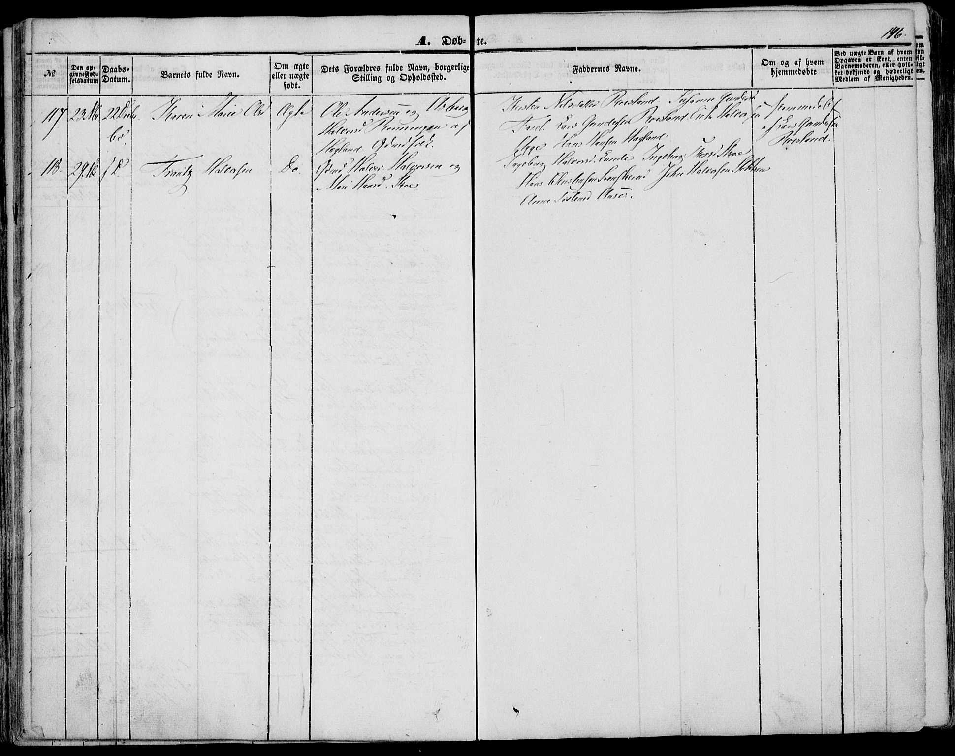 Bø kirkebøker, AV/SAKO-A-257/F/Fa/L0008: Parish register (official) no. 8, 1849-1861, p. 146