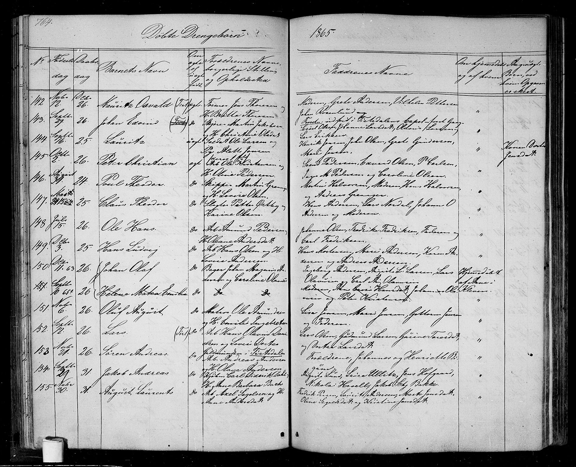 Halden prestekontor Kirkebøker, SAO/A-10909/G/Ga/L0005b: Parish register (copy) no. 5B, 1864-1868, p. 764